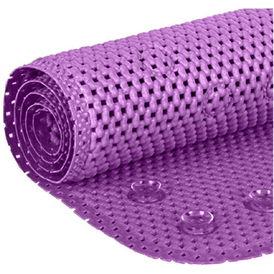 Deluxe Bathtub Mat Non Slip, Soft Foam Bath Mats For Bathroom Tub, Bathtub Mat With Drain Holes, Suction Cups- 36A X 17A - Purple