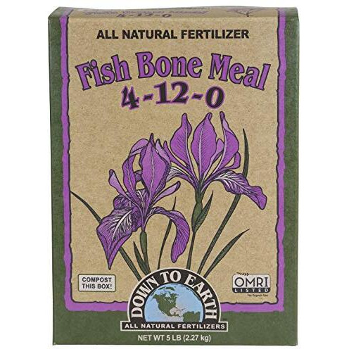 Down To Earth Organic Fish Bone Meal Fertilizer Mix 4-12-0, 5 Lb