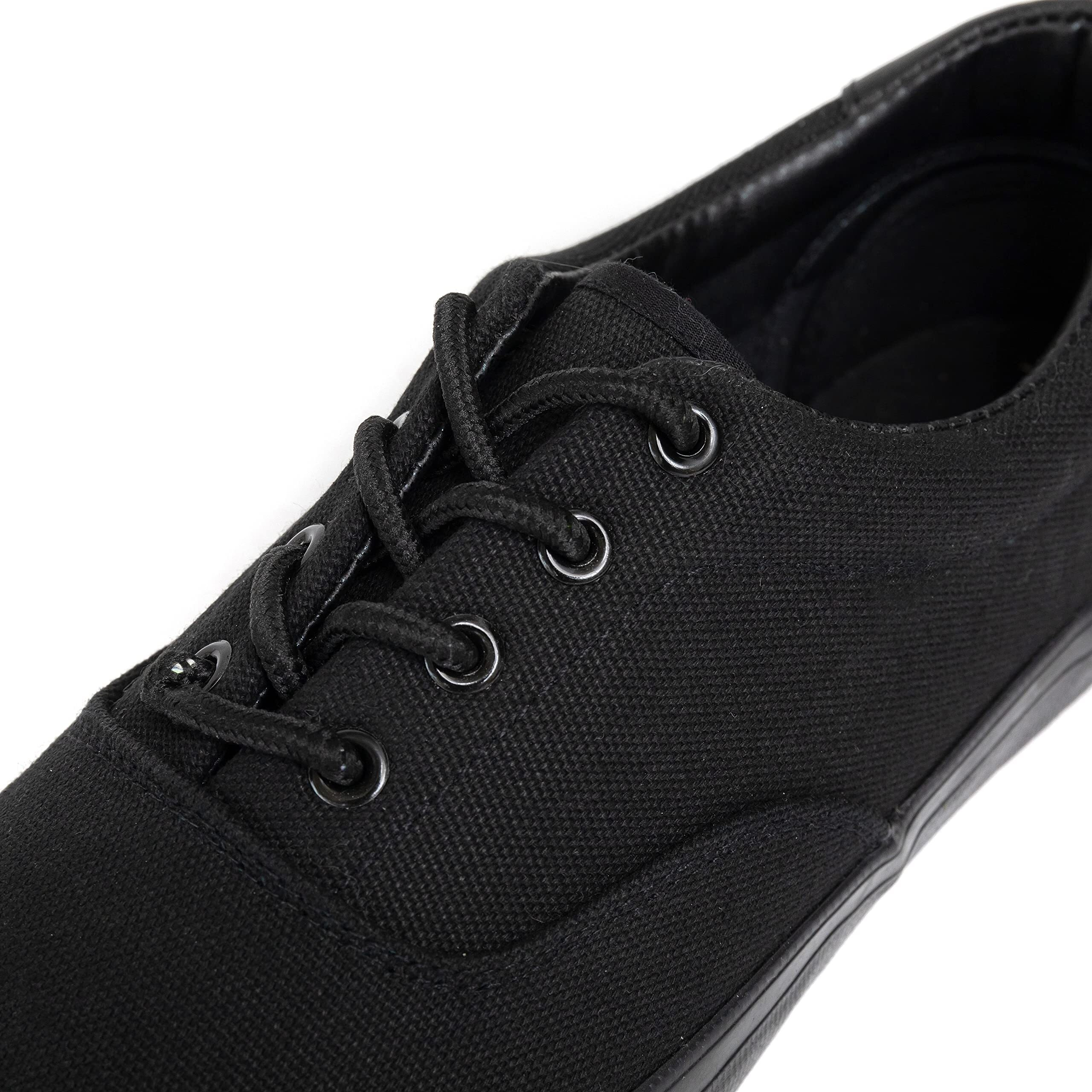 Men's Black Classic Low Top Shoes Canvas Fashion Sneaker With Soft Insole Causal Dress Shoes For Men Comfortable Walking Shoes