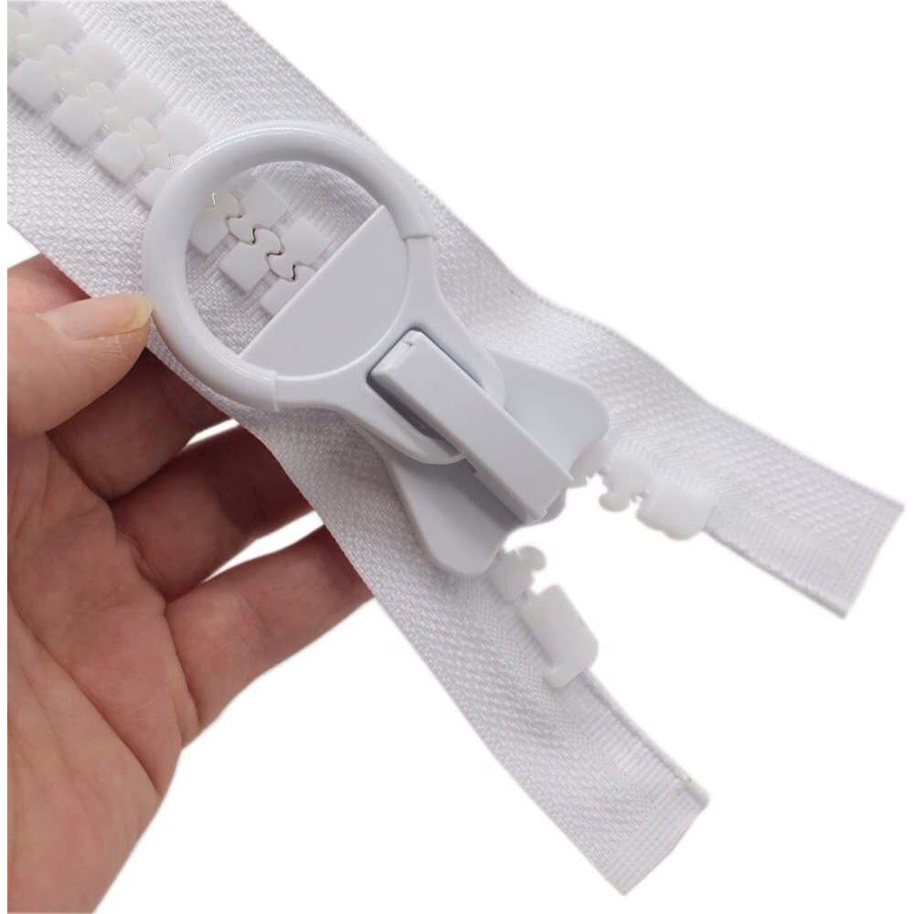 Yahoga 213Cm 20 Super Large Separating Giant Plastic Zippers For Sewing Tents Coats Overcoats Boat Cover Canvas Heavy Duty Huge Resin Vislon Zippers (84 White)