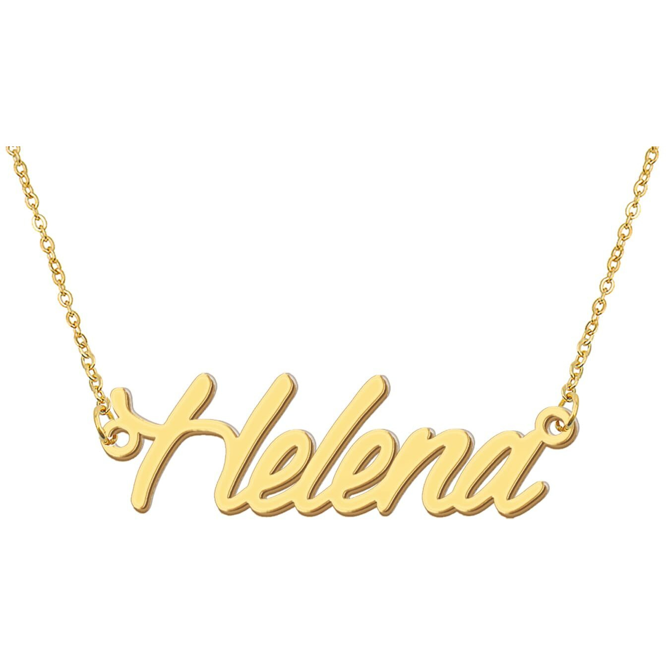 Aoloshow 18K Gold Plated Helena Name Necklace Women Initial Nameplate Necklaces Stainless Steel Christmas Jewelry For Best Friend