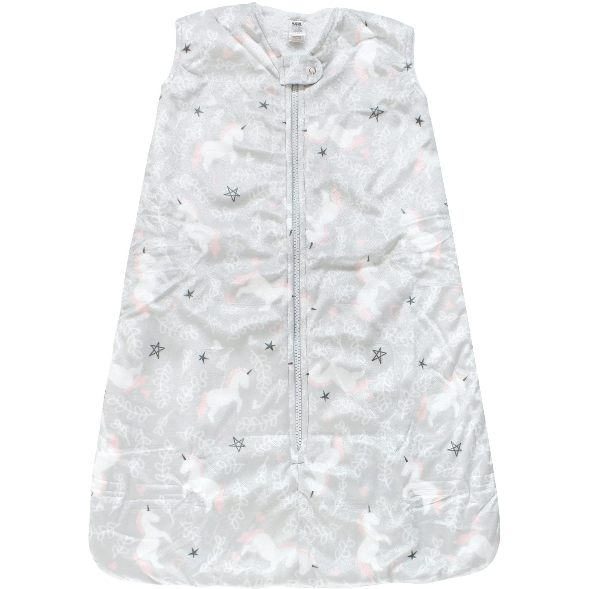 Hudson Baby Unisex Baby Mink With Sherpa Inner Sleeping Bag, Sack, Blanket, Whimsical Unicorn, 0-6 Months