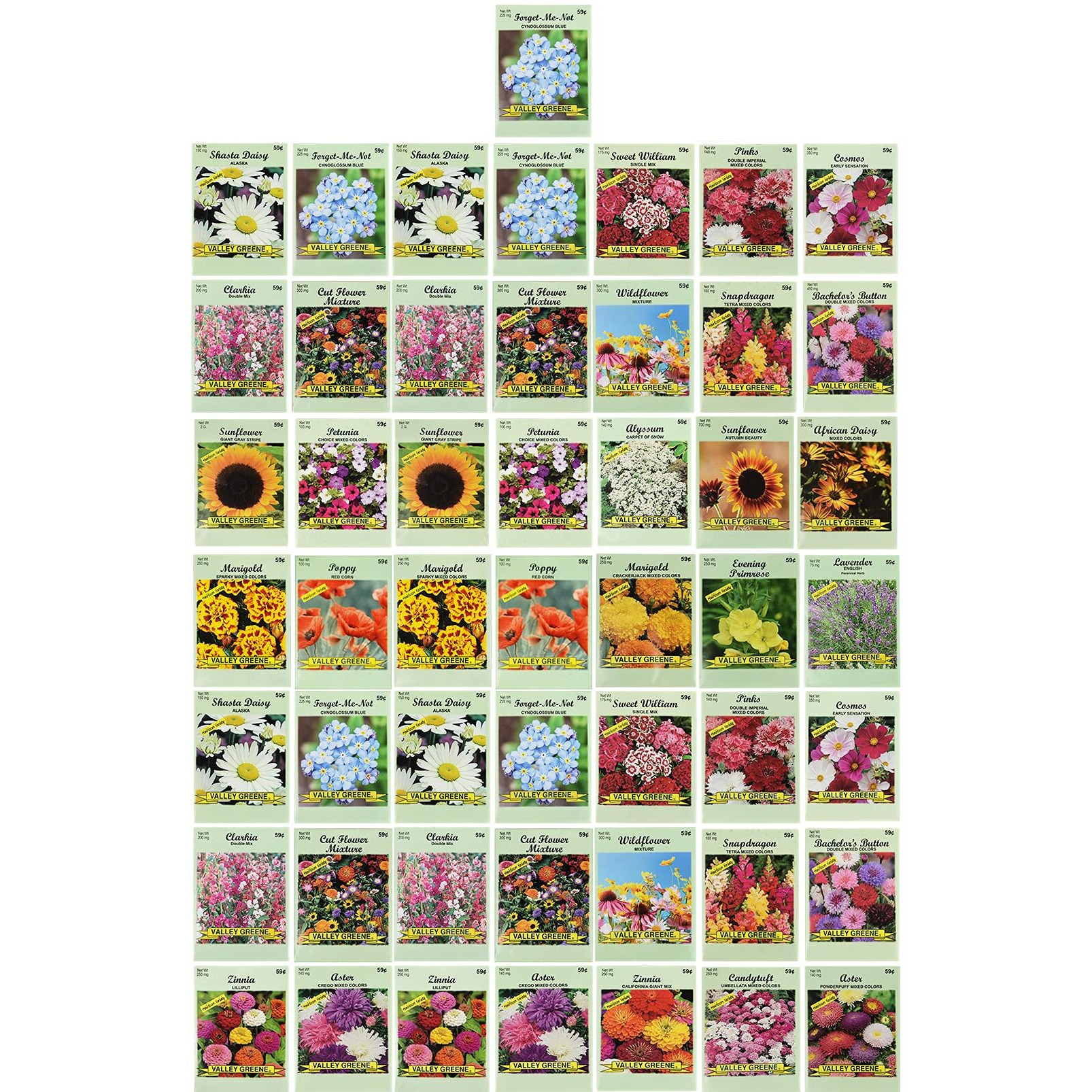 Set Of 50 Flower Seed Packets Flower Seeds In Bulk, 15 Or More Varieties Available