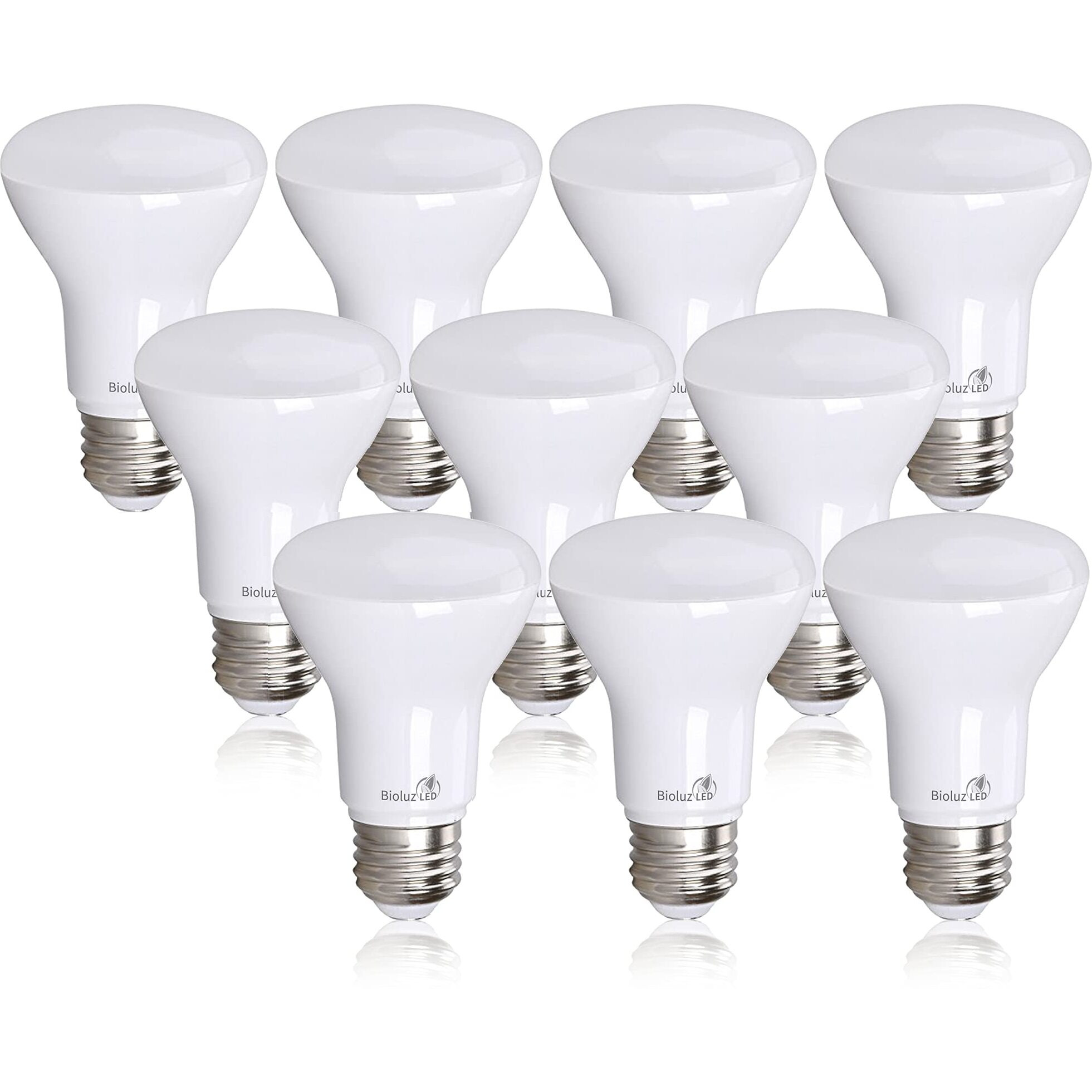 Bioluz Led 10 Pack Br20 Led Bulb 6W50W 2700K Warm White 90 Cri Dimmable Ul-Listed Cec Title 20 Compliant 540 Lumen Outdoorindoor Flood Light (Pack Of 10)
