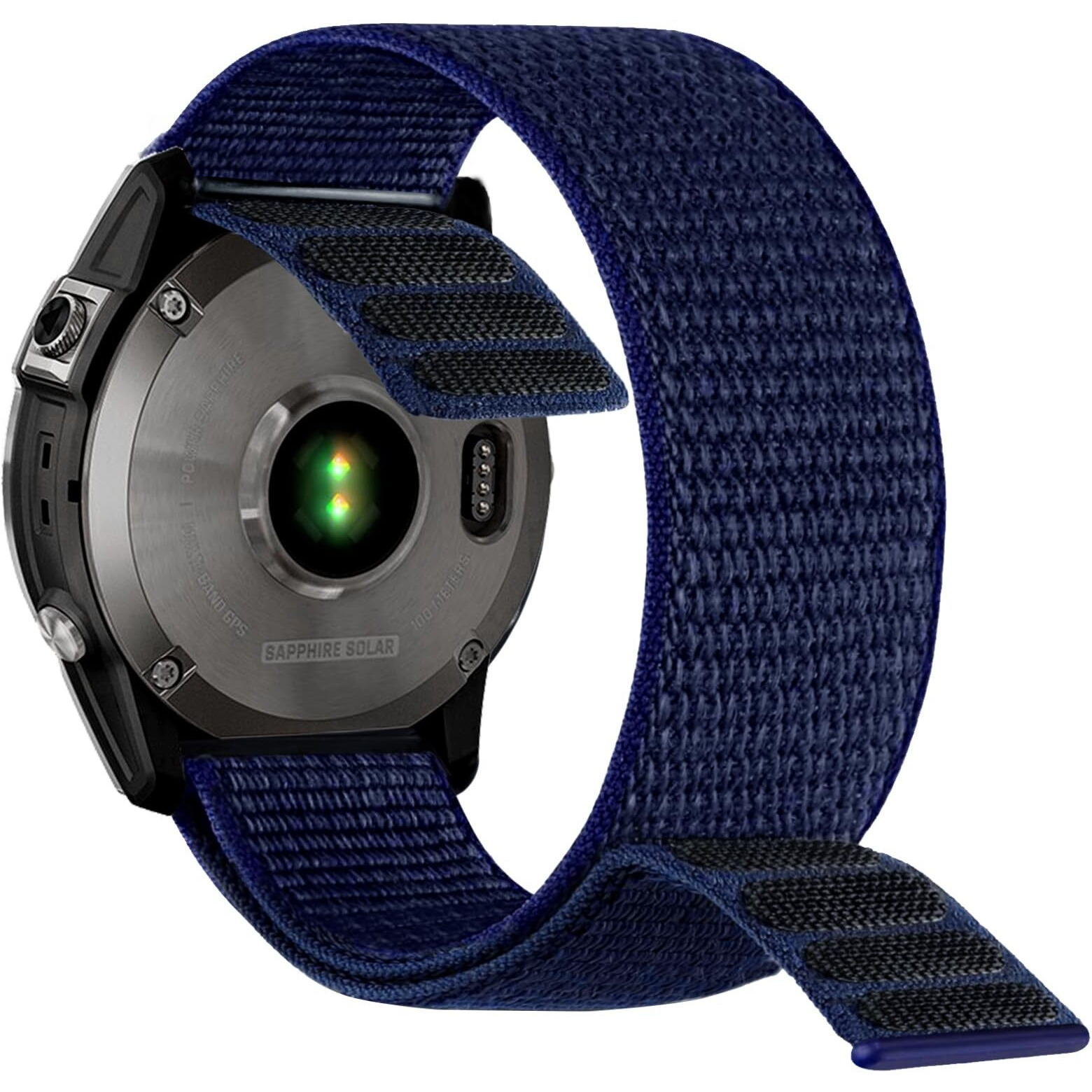 Abanen Hook And Loop Quick Dry Watch Band For Fenix 7X / 6X / 5X, 26Mm Woven Nylon Ultralight Sport Wristband Strap For Garmin Fenix 6X Pro/Sapphire, 5X Plus, Enduro (Dark Blue)
