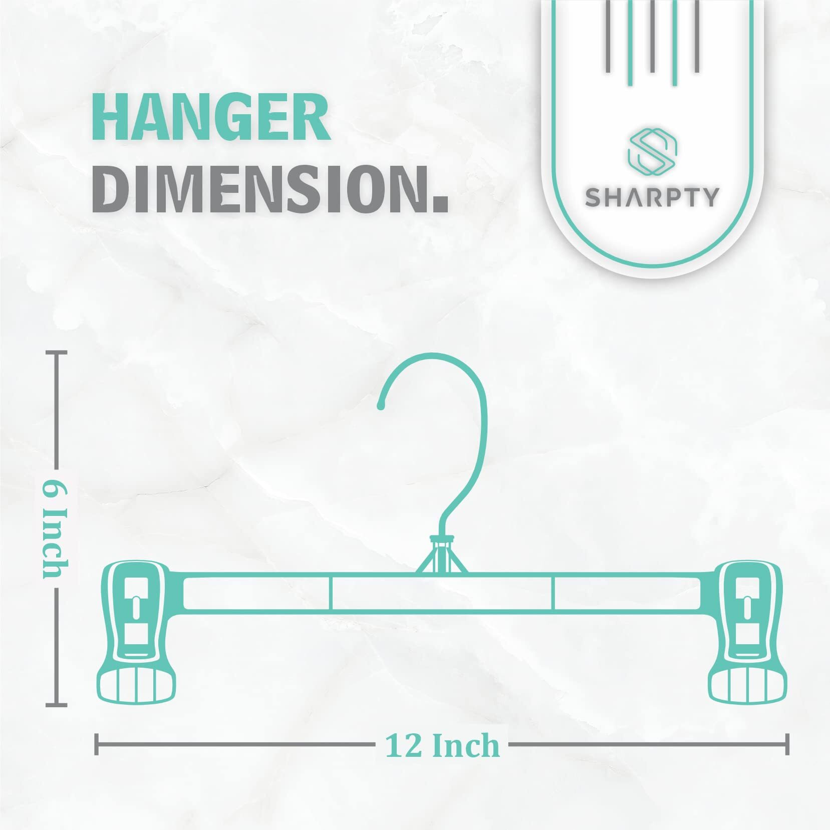 Sharpty Pant & Skirt Hangers - Closet Hangers For Shorts, Shirts, Jeans, Dresses, Slacks, Coats, Clothes, Clothing, Garments & More - Durable, Space Saving & Non-Slip, White - 10 Pack