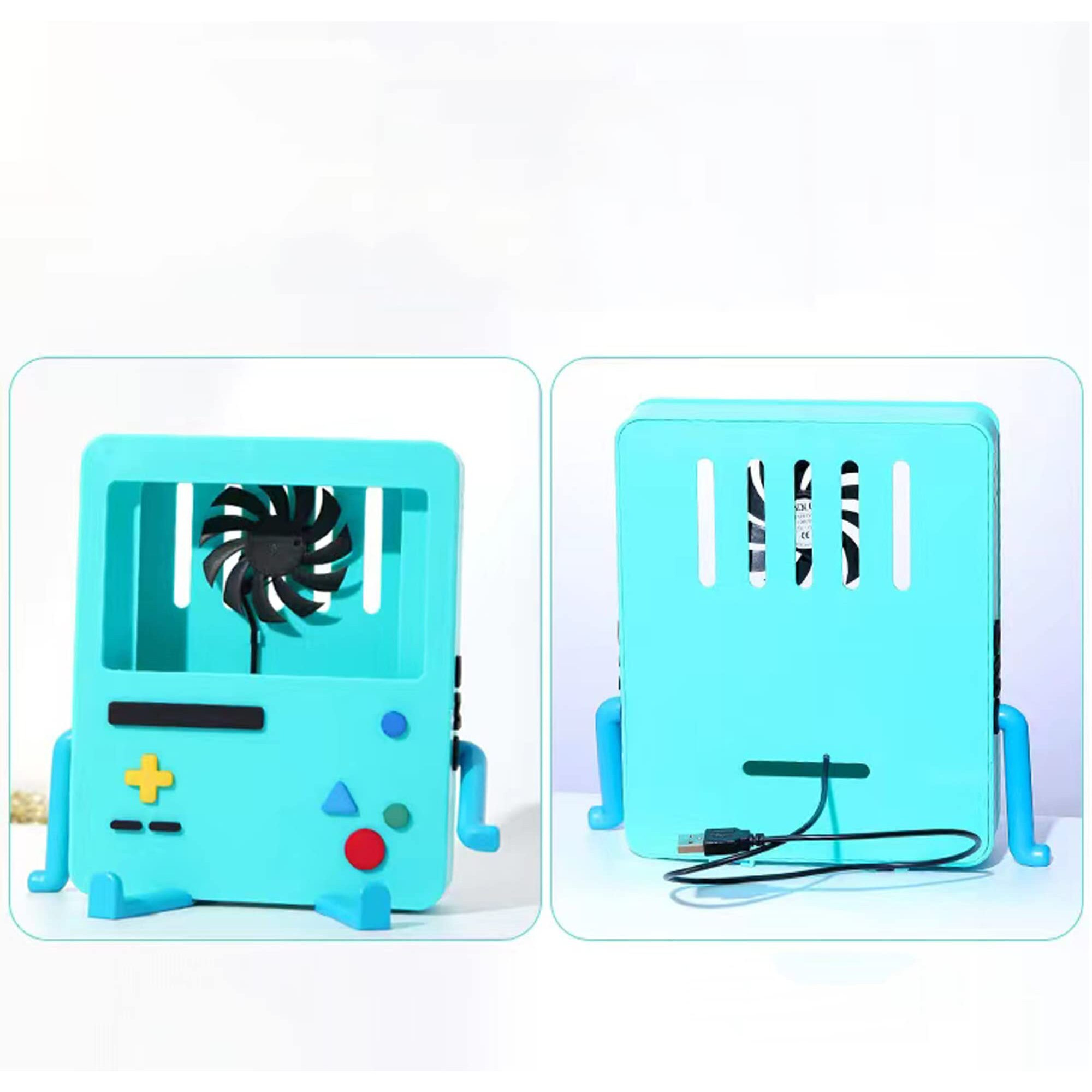 Grapmktg Charging Stand With Cooling Fan For Nintendo Switch Accessories Portable Dock Compatible For Nintendo Switch Oled Cute Case Decor Gift Men Women Kids Blue