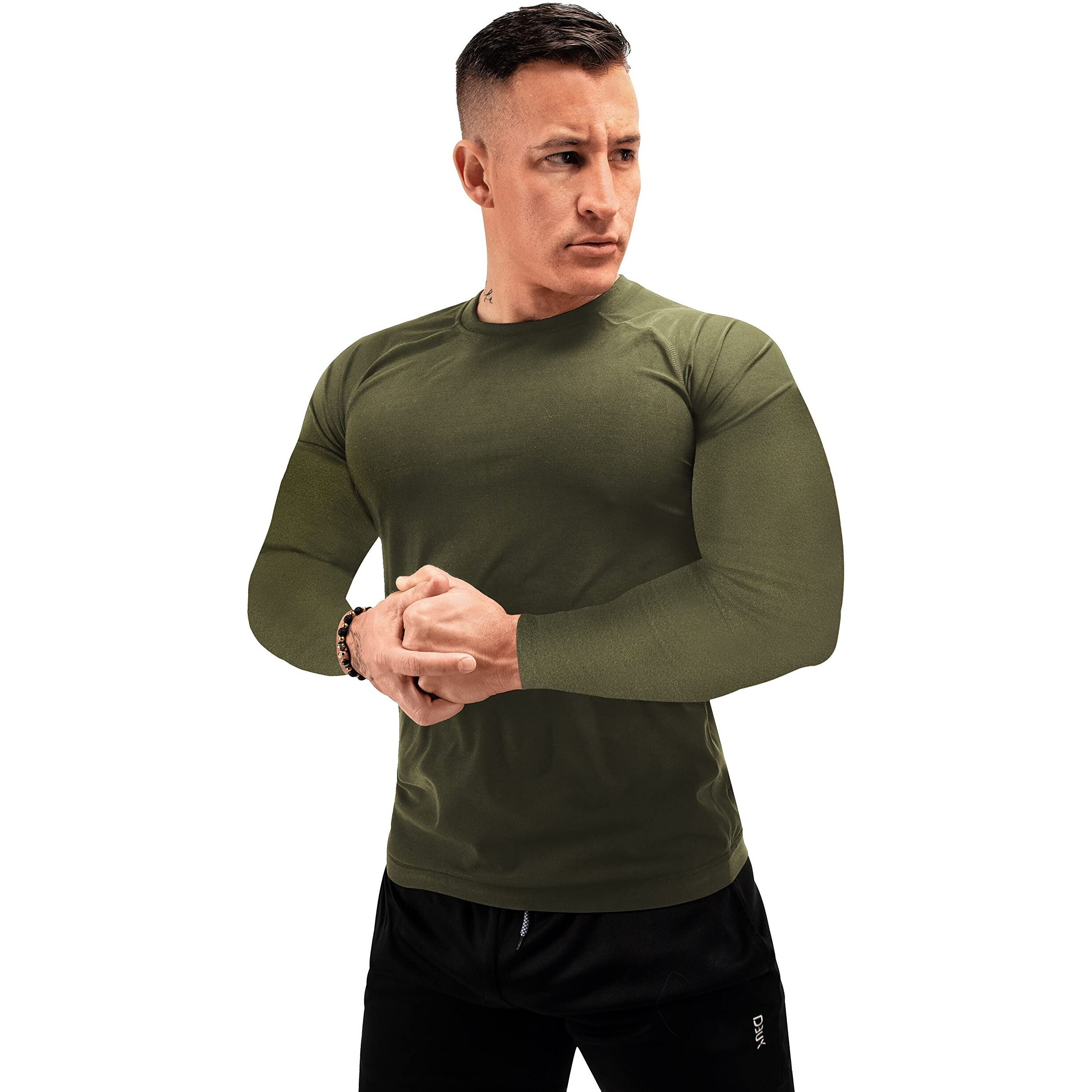 Fuxert Sauna Shirt For Men Long Sleeve Sauna Suit Sweat Compression Top Weight Loss Body Shaper For Workout Sports(Gn L)