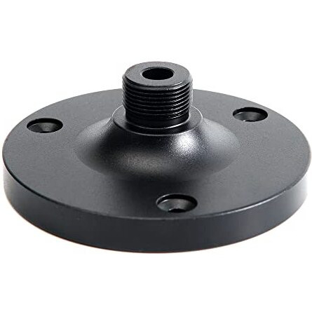 2Pks Goose Neck Microphone Holder,Microphone Flange Mount ,Wall Mount Microphone Stand, 58 Male ,Ideal For Various Mounting Devices Black