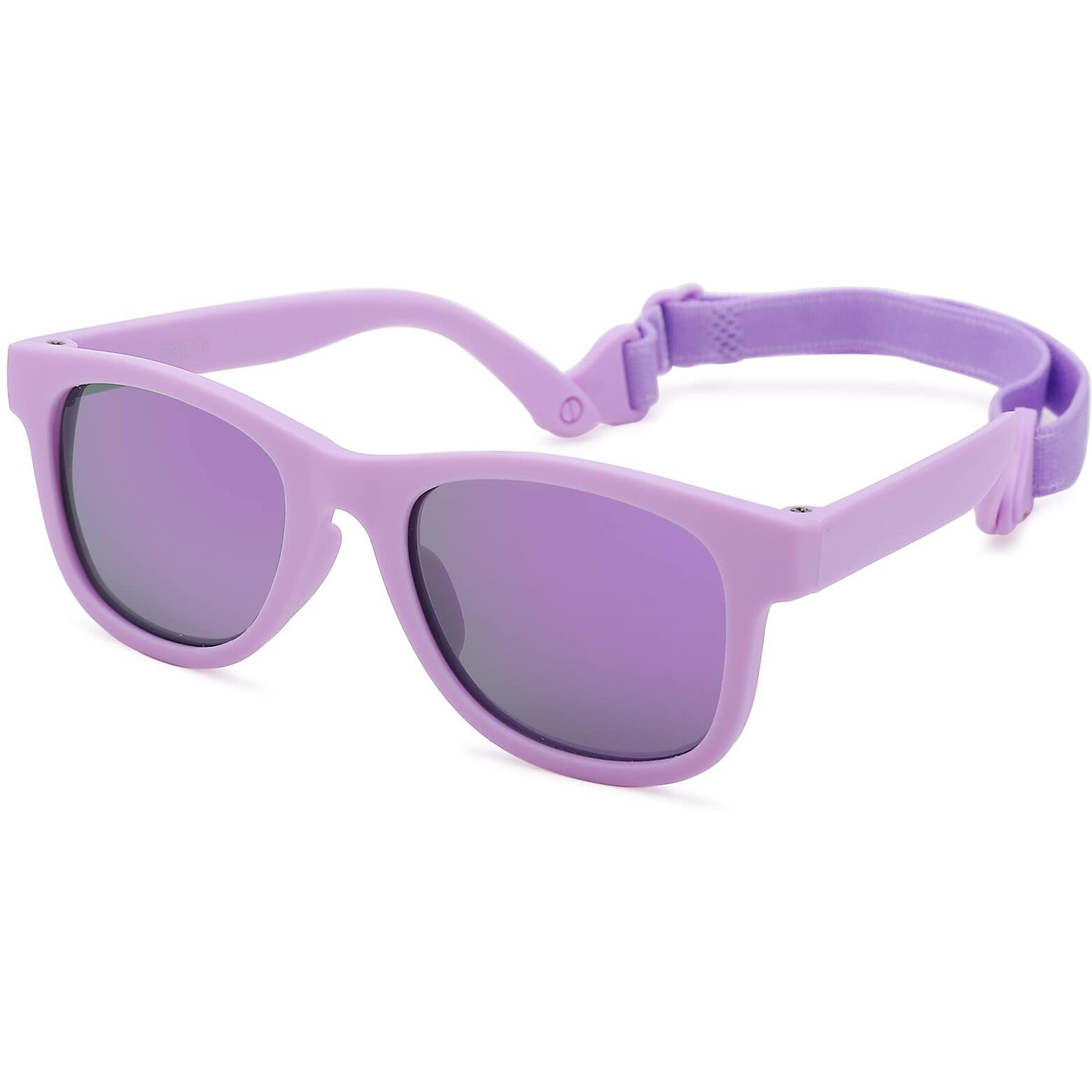 Coasion Bendable Flexible Polarized Newborn Baby Sunglasses With Strap For Infant Boys Girls Age 0-12 Months (Purple/Purple Mirror)