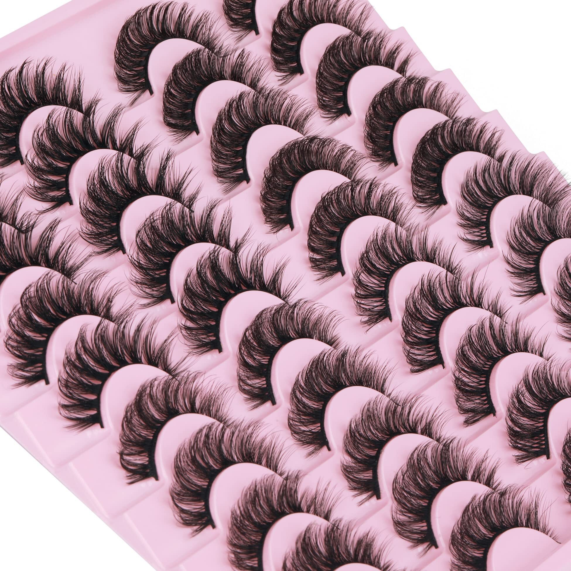 20 Pairs False Eyelashes Natural Faux Mink Lashes Wispy Cat Eye Lashes Fluffy 4 Styles 5D Volume Fake Eyelashes Pack By Tnfvloneins