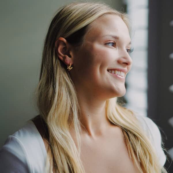 Sannyra Initial H Hoop Earrings For Women, 26 Letter Studs Earring, 14K Gold Plated Hypoallergenic Trendy Jewelry