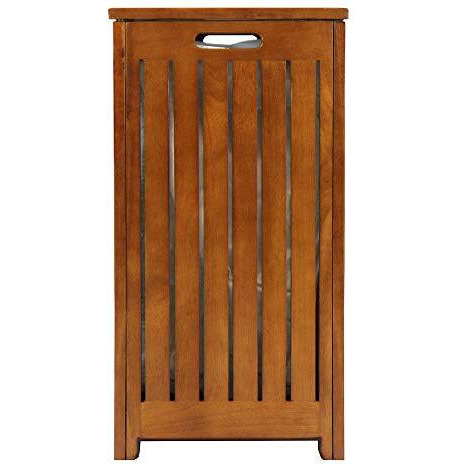 Oceanstar Solid Wood Spa Laundry Hamper 24.75 In High X 20 In Wide X 13.25 In Deep, Brown