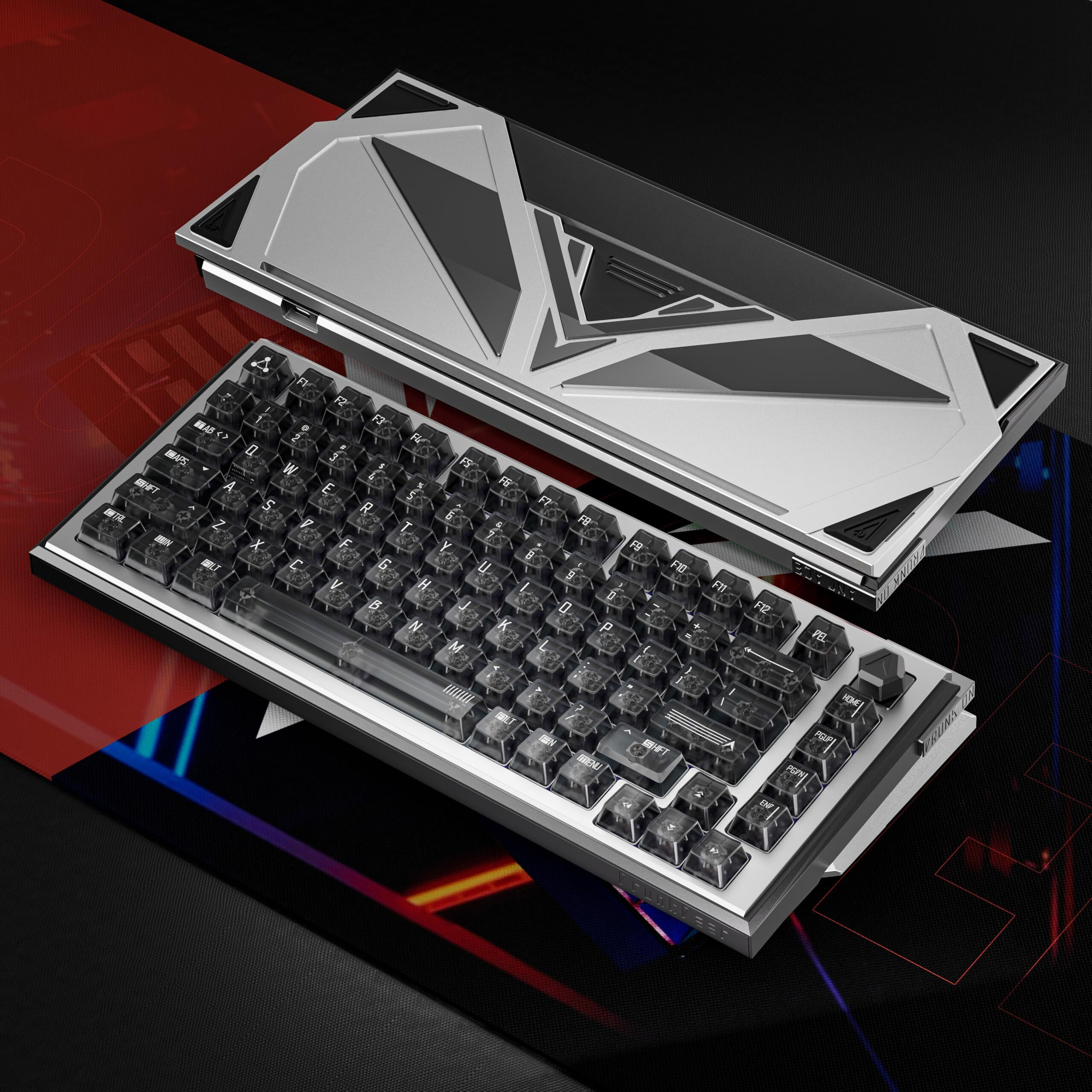 DrunkDeer A75 Ultra Rapid Trigger HE Keyboard, Esports Gaming Keyboard, Magnetic Switch - Adjustable Actuation - 0.01mm, RT Plus, RT Match - 8K HzANSI75%, PC KeycapsBlack - Qian Switch