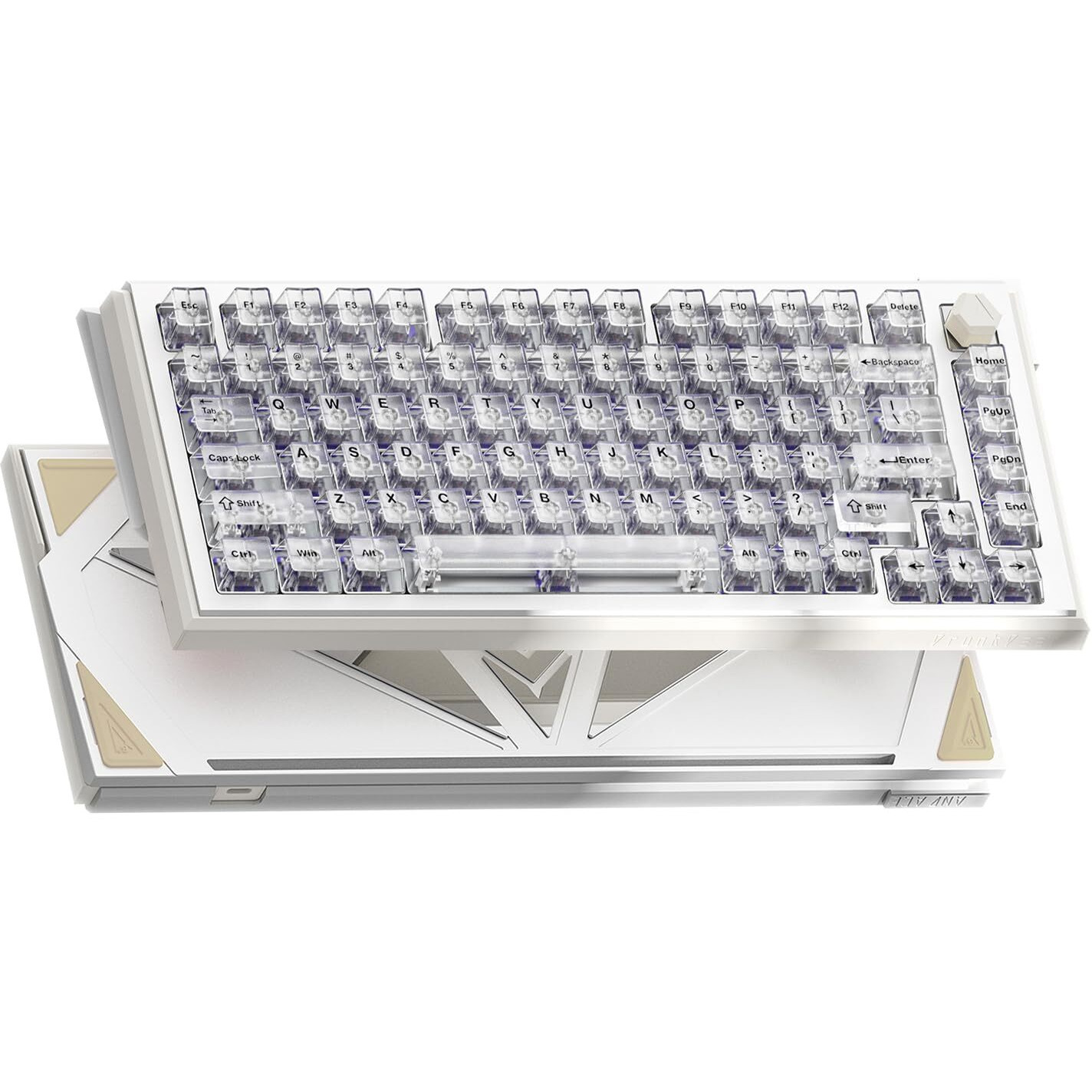 DrunkDeer A75 Ultra Rapid Trigger HE Keyboard, Esports Gaming Keyboard, Magnetic Switch - Adjustable Actuation - 0.01mm, RT Plus, RT Match - 75%, 8K HzANSIPC KeycapsWhite - Qian Switch
