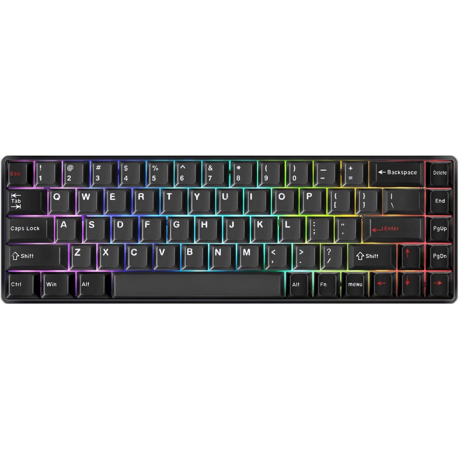 DrunkDeer G65 Rapid Trigger Mechanical Keyboard Magnetic Switch TKL Gaming PBT Keycap USB Wired 65% Size Compact 68 Keys RGB Black