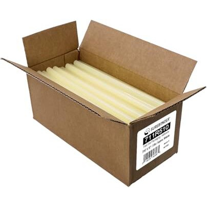Surebonder 711R510 Full Size 10&quot Fast Set Packaging Hot Glue Sticks For Box And Package Sealing, 15 Second Set Time, 5 Lb Box, Light Amber