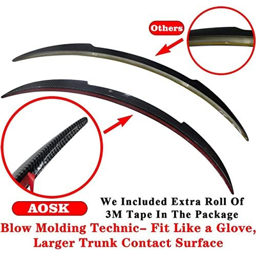 Aoskonology Bestevmod For Tesla Model Y Rear Spoiler Wings Abs For 2020-2024 Tesla Model Y Trunk Lip Tail Wing Rear Trunk Lid (V2 Duckbill Spoiler, Matte Black)