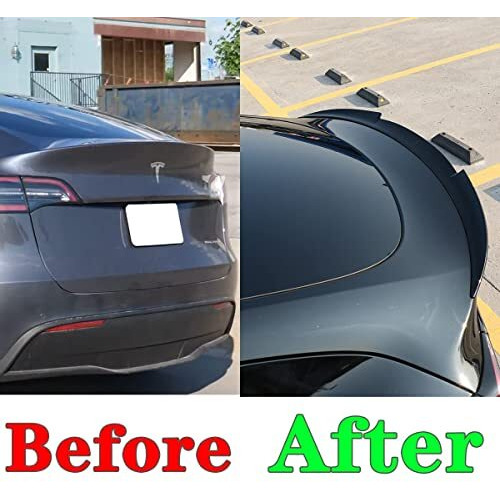 Aoskonology Bestevmod For Tesla Model Y Rear Spoiler Wings Abs For 2020-2024 Tesla Model Y Trunk Lip Tail Wing Rear Trunk Lid (V2 Duckbill Spoiler, Matte Black)
