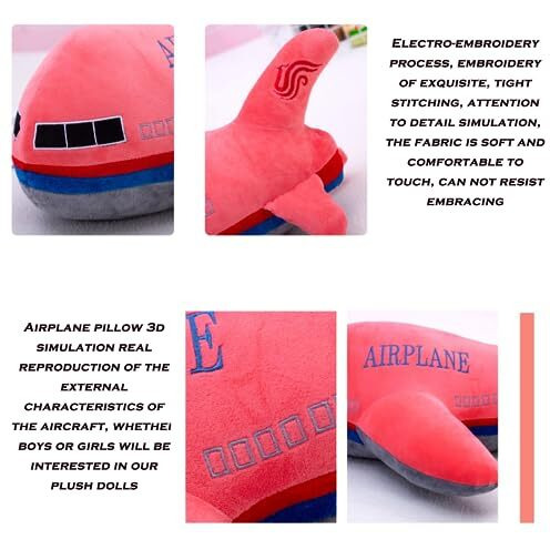 Zxmbeddings 15.7&quot Airplane Plush Stuffed Aircraft Pillow Model Toy,Gifts For Boys Kids,Blue