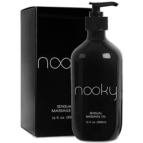 Nooky Massage Oil With Premium Natural Ingredients. Relaxing Essential And Sweet Almond Oils For Massaging 16 Ounces