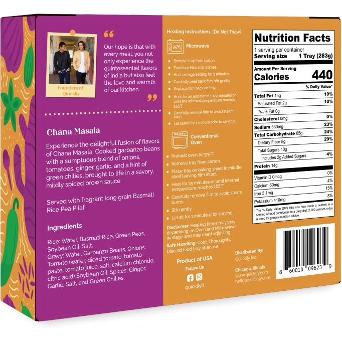 Just By Quicklly Chana Masala with Pea Pilaf - 283 Gm (10 Oz)
