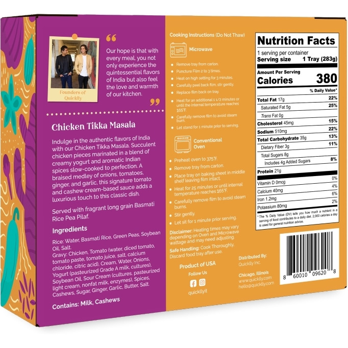 Just By Quicklly Chicken Tikka Masala - 283 Gm (10 Oz)