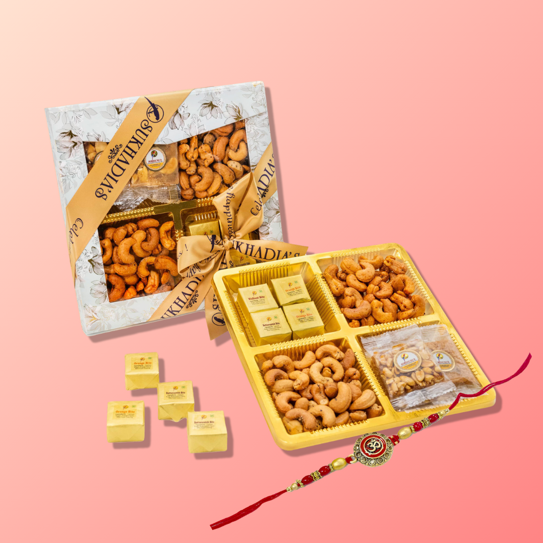 Marble Lotus Combo with Rakhi