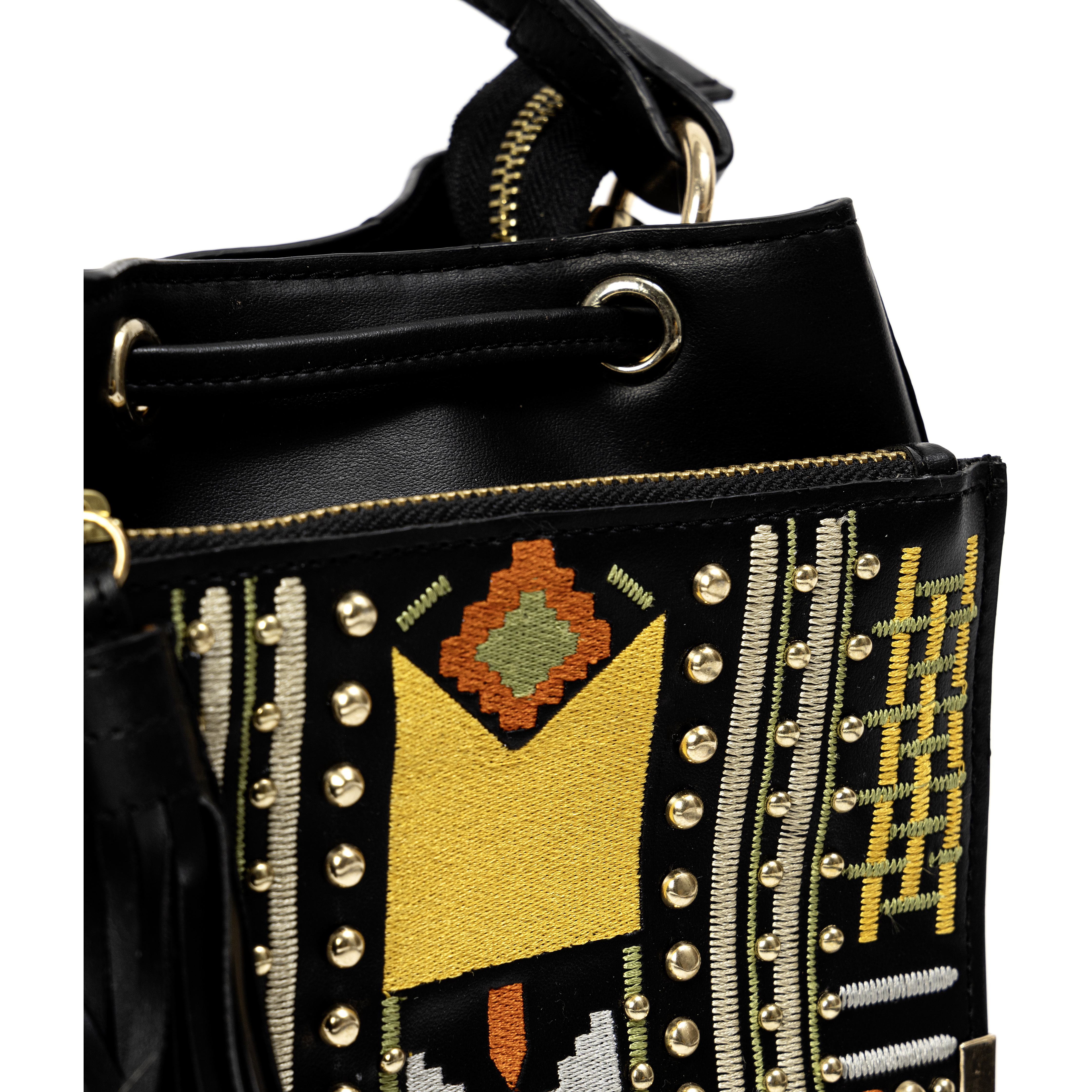 Nora Vegan Leather Sling Bag - Black