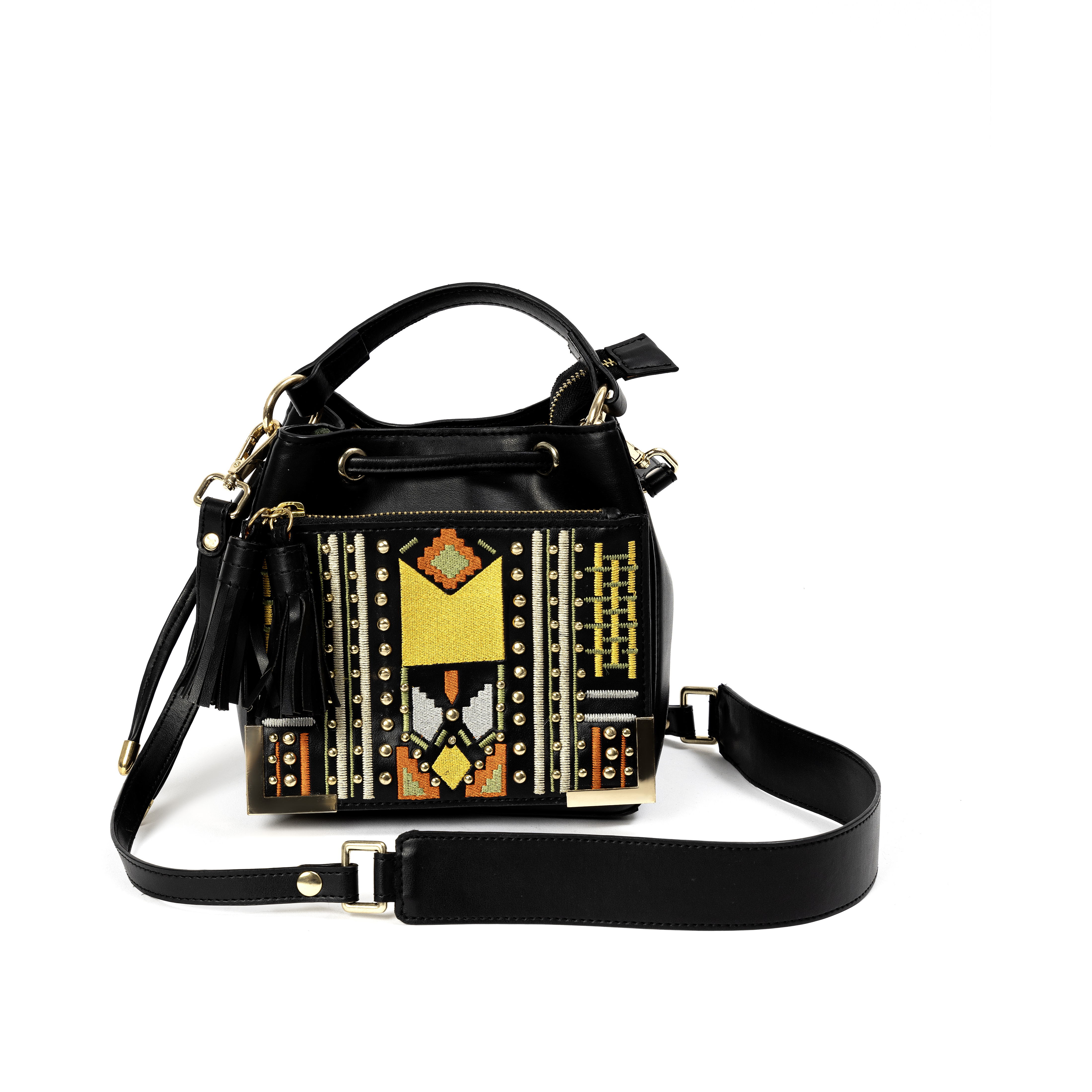 Nora Vegan Leather Sling Bag - Black