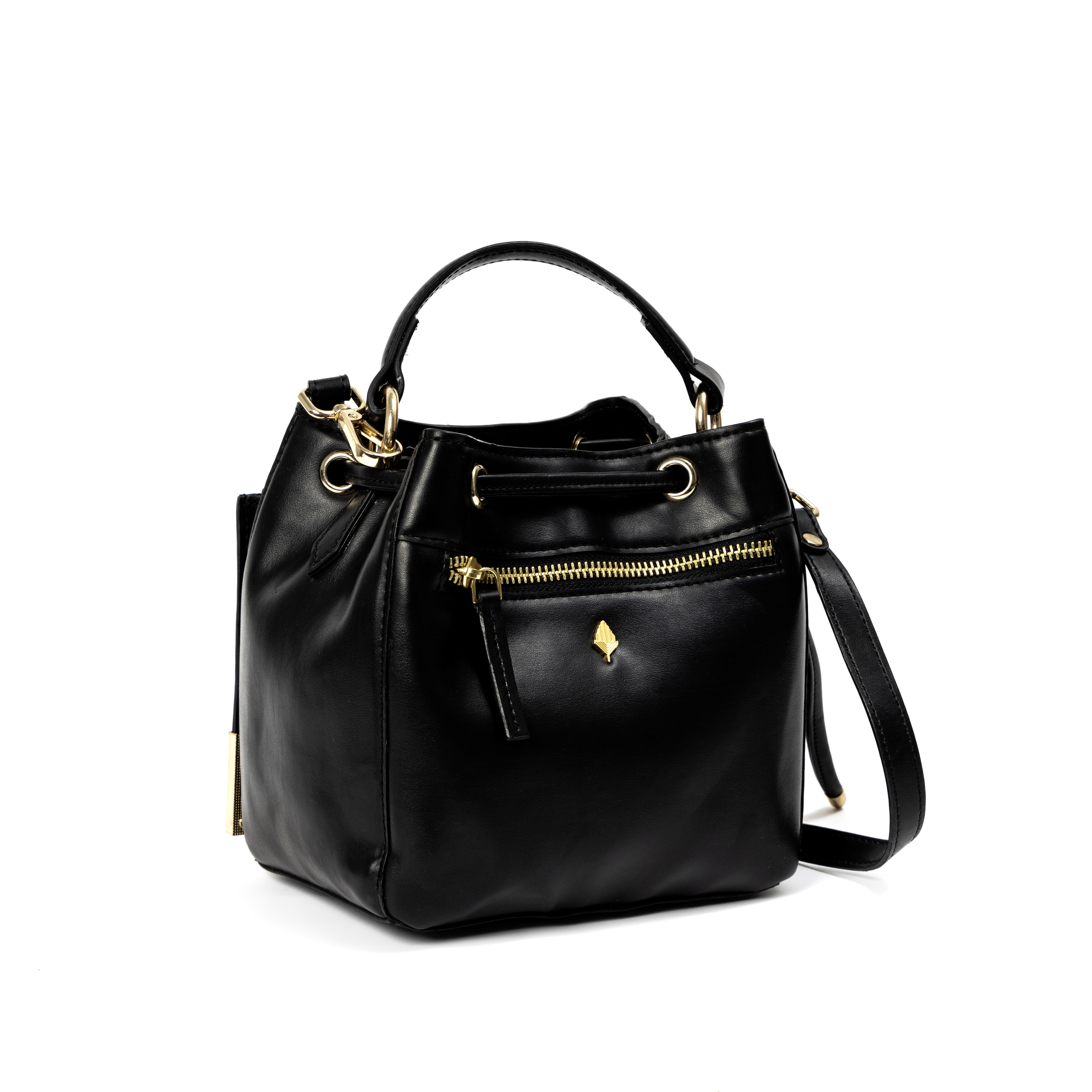 Nora Vegan Leather Sling Bag - Black