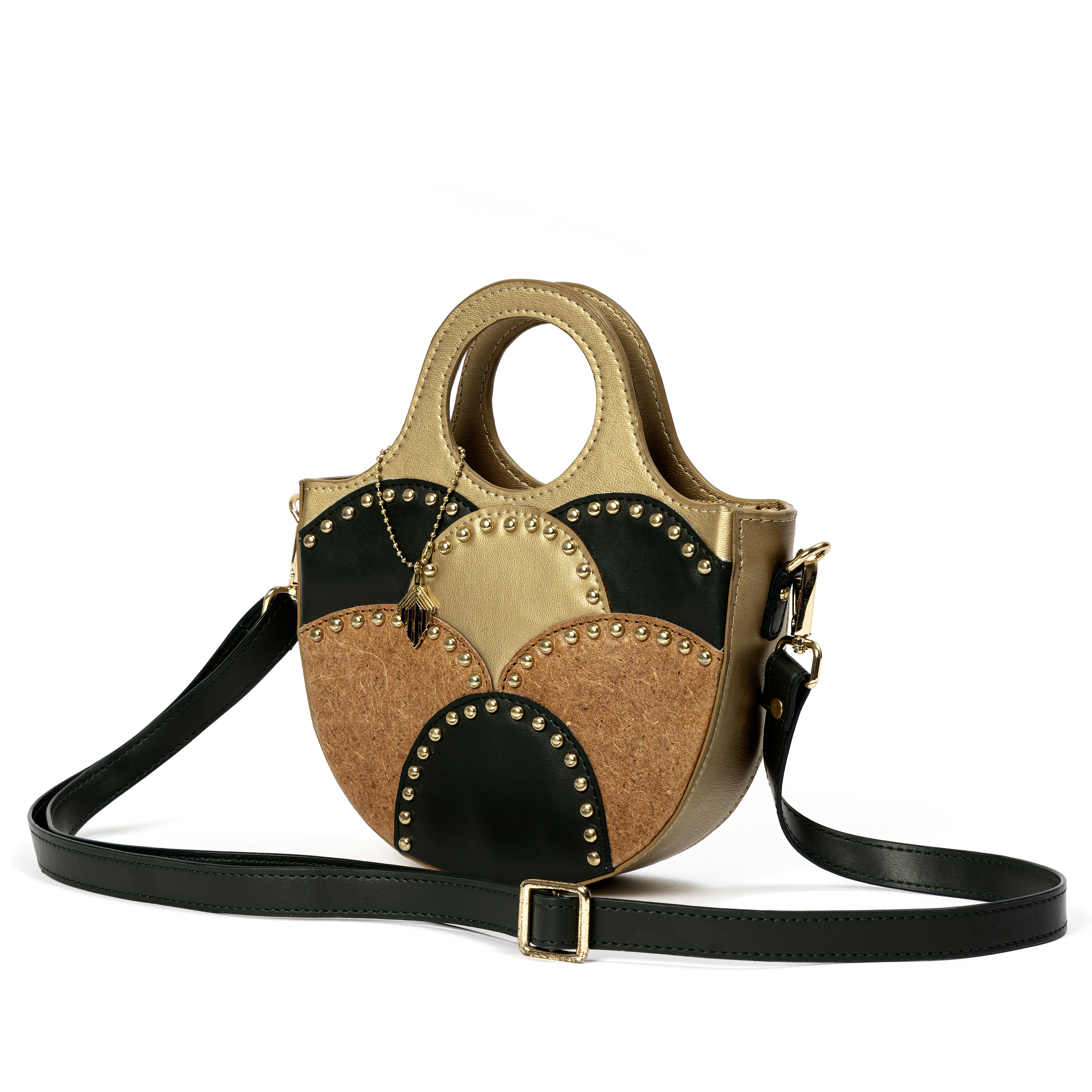 Savannah Vegan Leather Sling Green, Gold & Orange