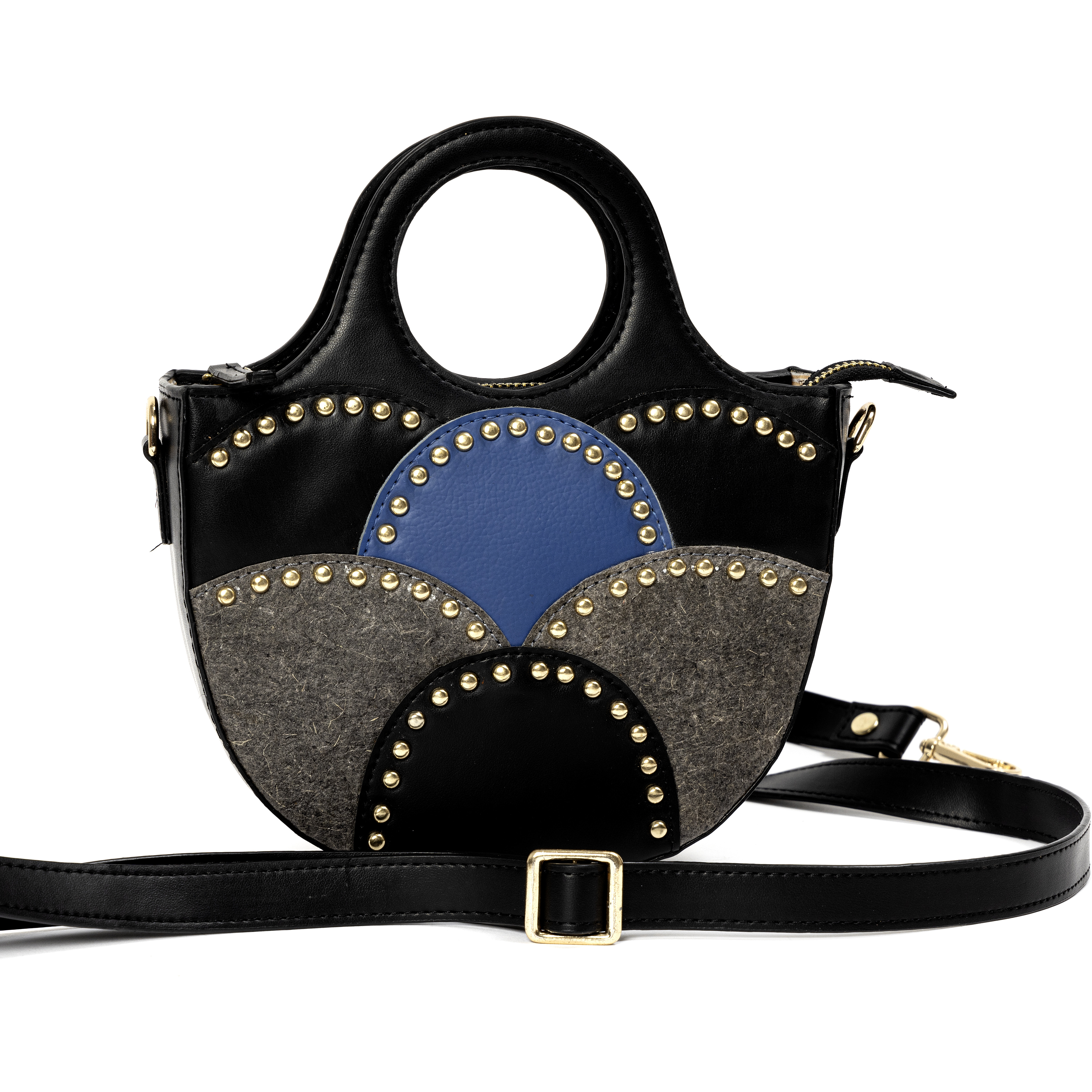 Savannah Vegan Leather Sling Black & Blue