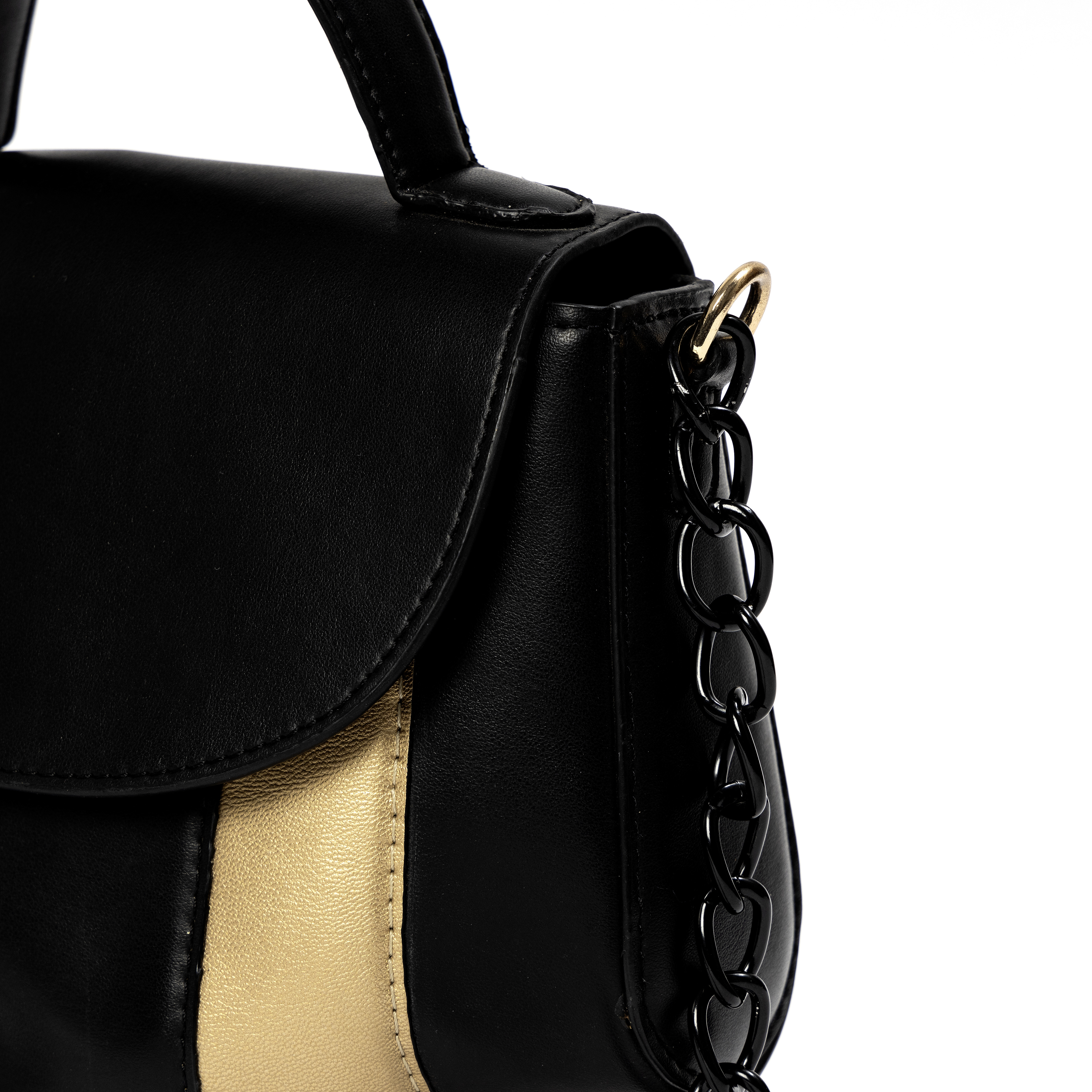 Aurora Vegan Leather Sling Black & Gold