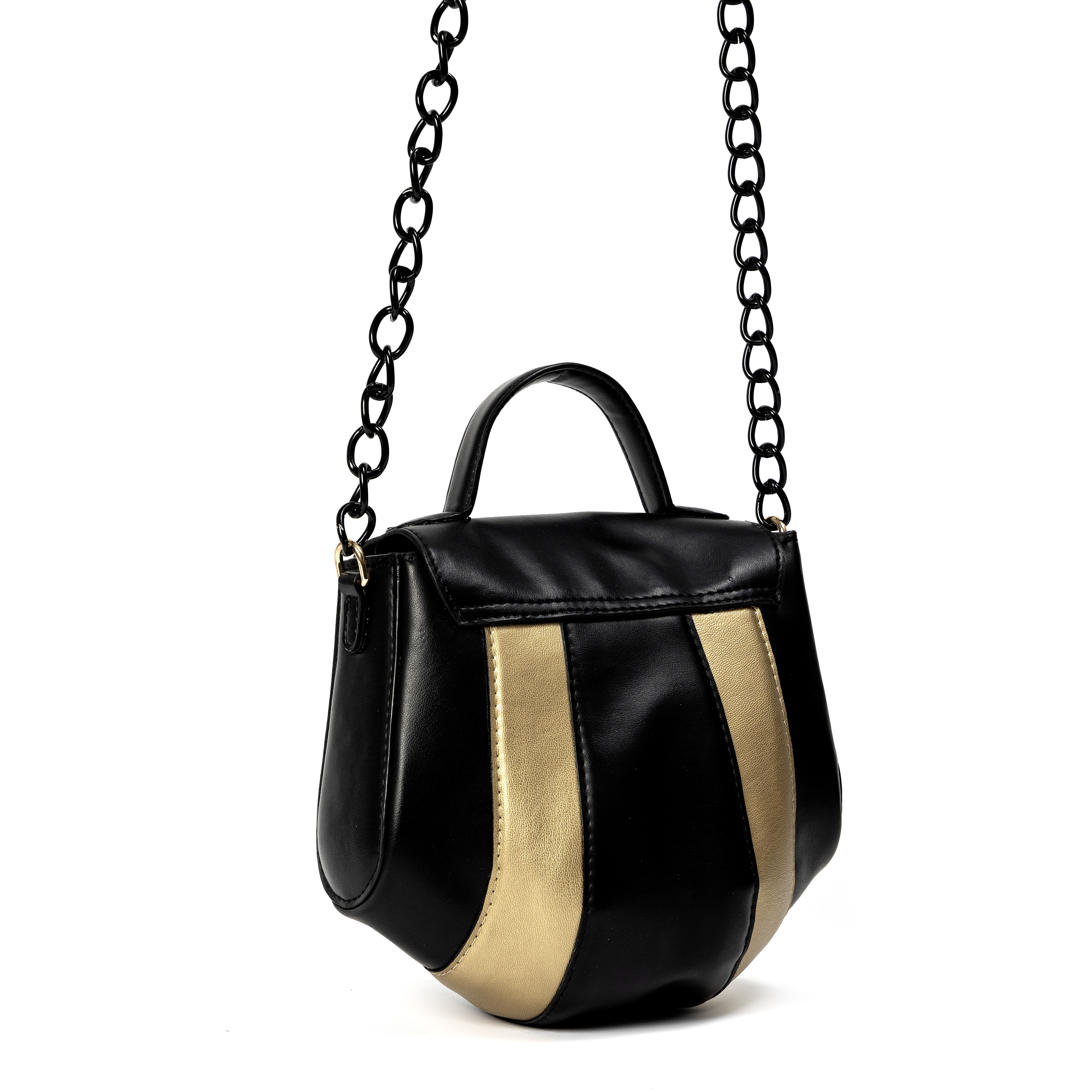 Aurora Vegan Leather Sling Black & Gold