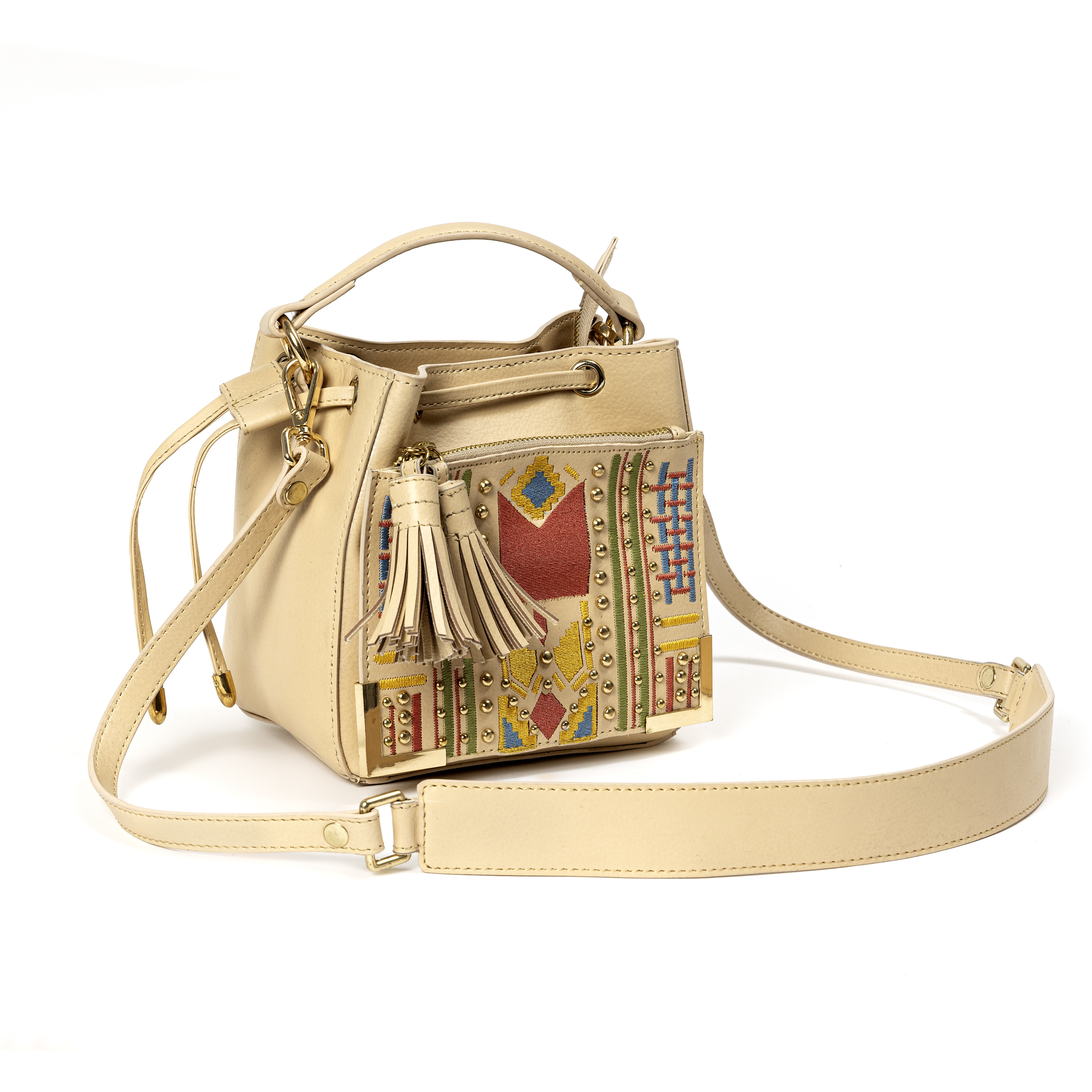 Nora Vegan Leather Sling Bag - Almond