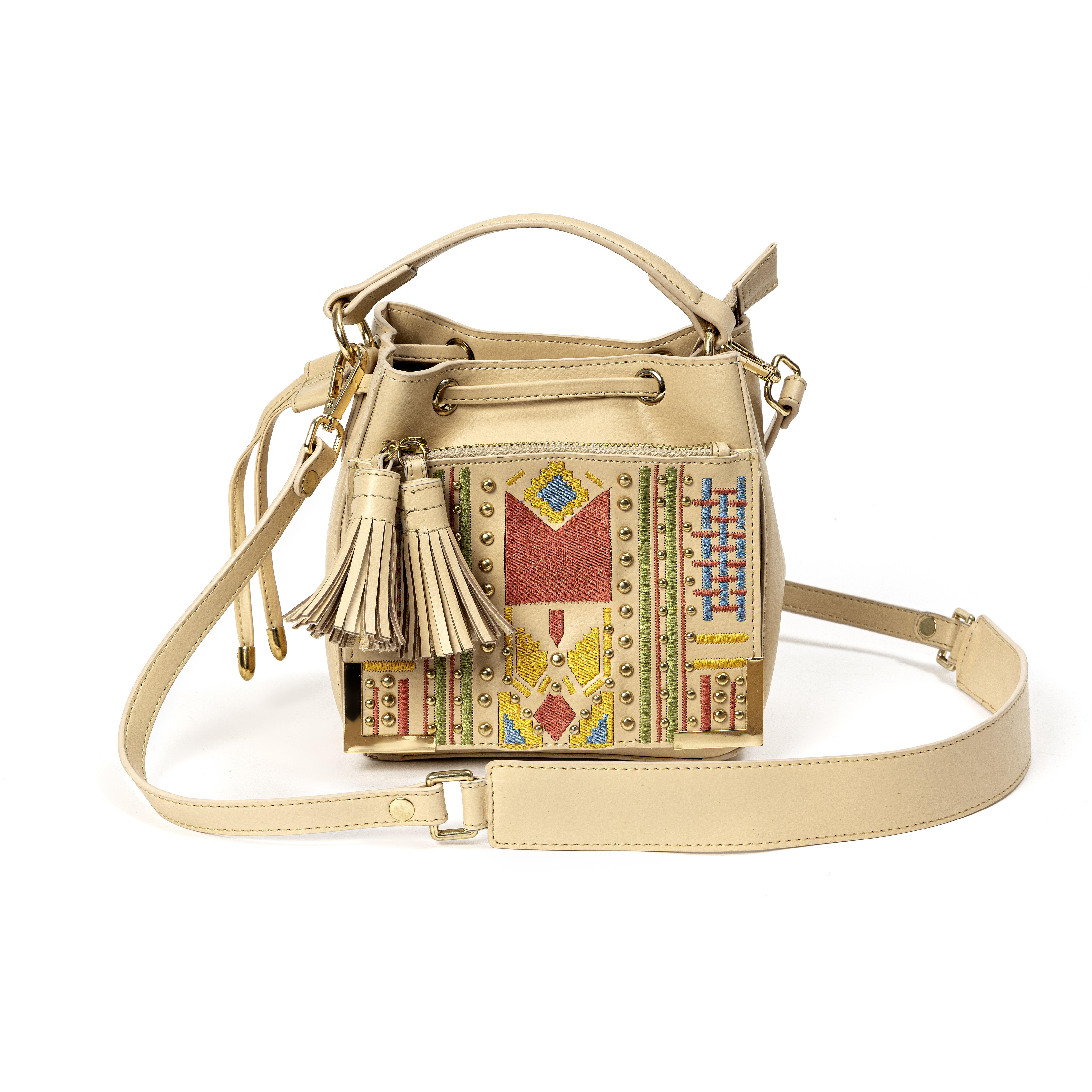 Nora Vegan Leather Sling Bag - Almond