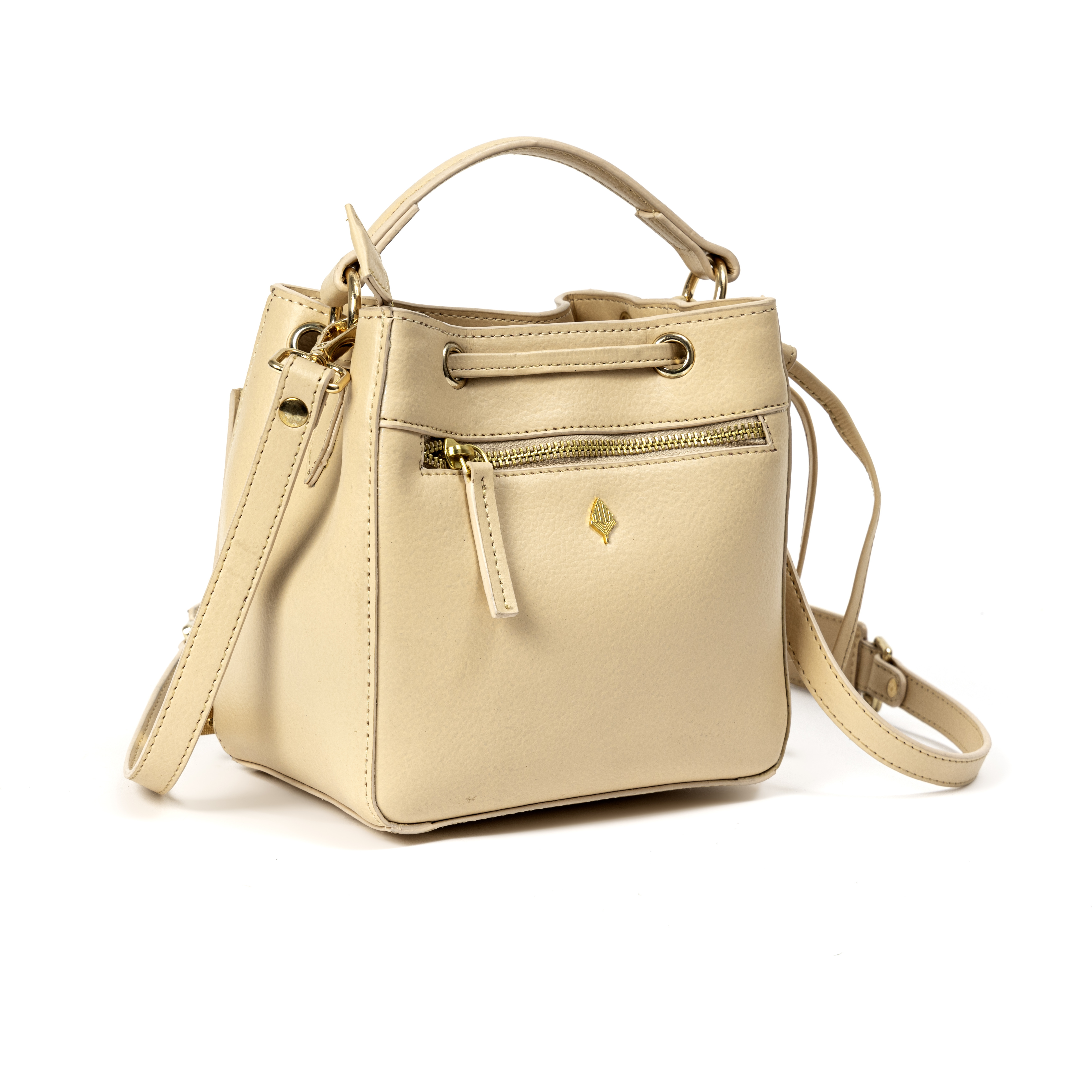 Nora Vegan Leather Sling Bag - Almond