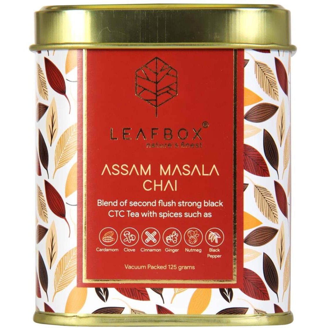 Leaf Box Assam Masala Chai Loose Leaf Tin Box - 125 Grams