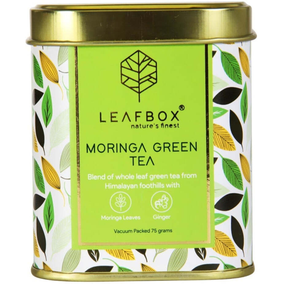 Leaf Box Moringa Green Loose Leaf Tin Box - 75 Grams