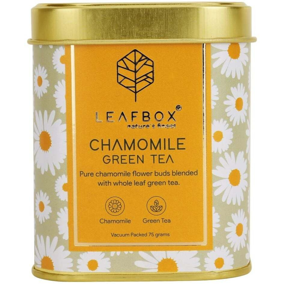Leaf Box Chamomile Green Loose Leaf Tin Box - 75 Grams