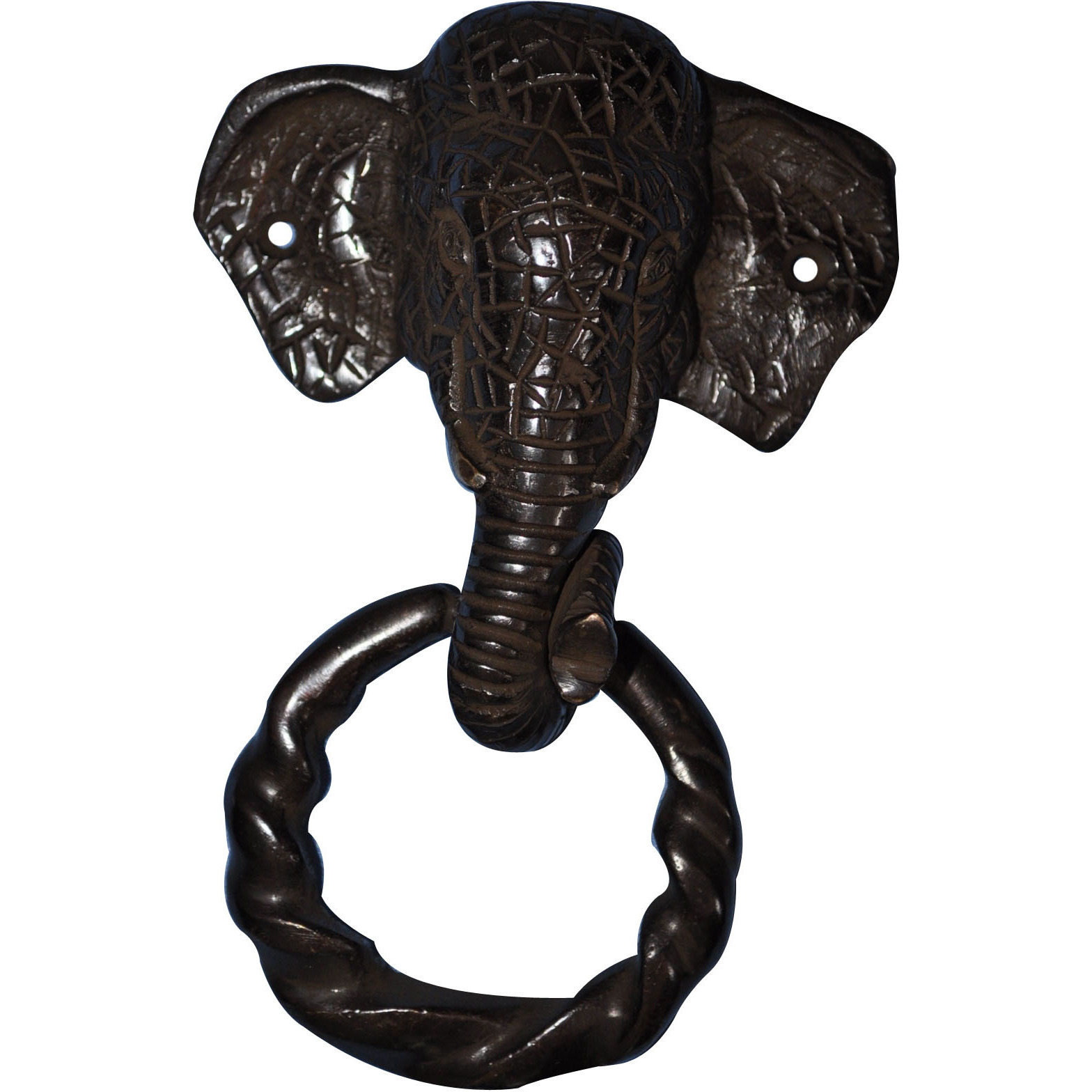 Aakrati Elephant Door Knocker Made In Solid Brass Metal Unique Hardware Fitting With Antique Finish And Animal Shape