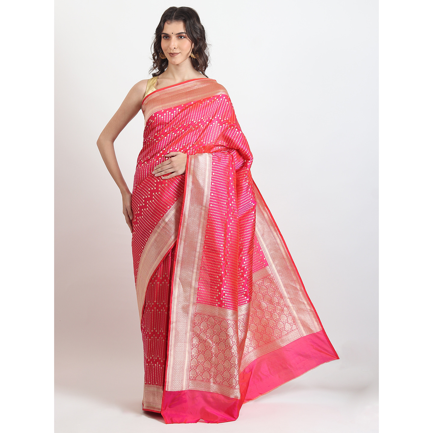 The Weavers Shop By Raavi Brocade Pure Katan Silk Banarasi Saree