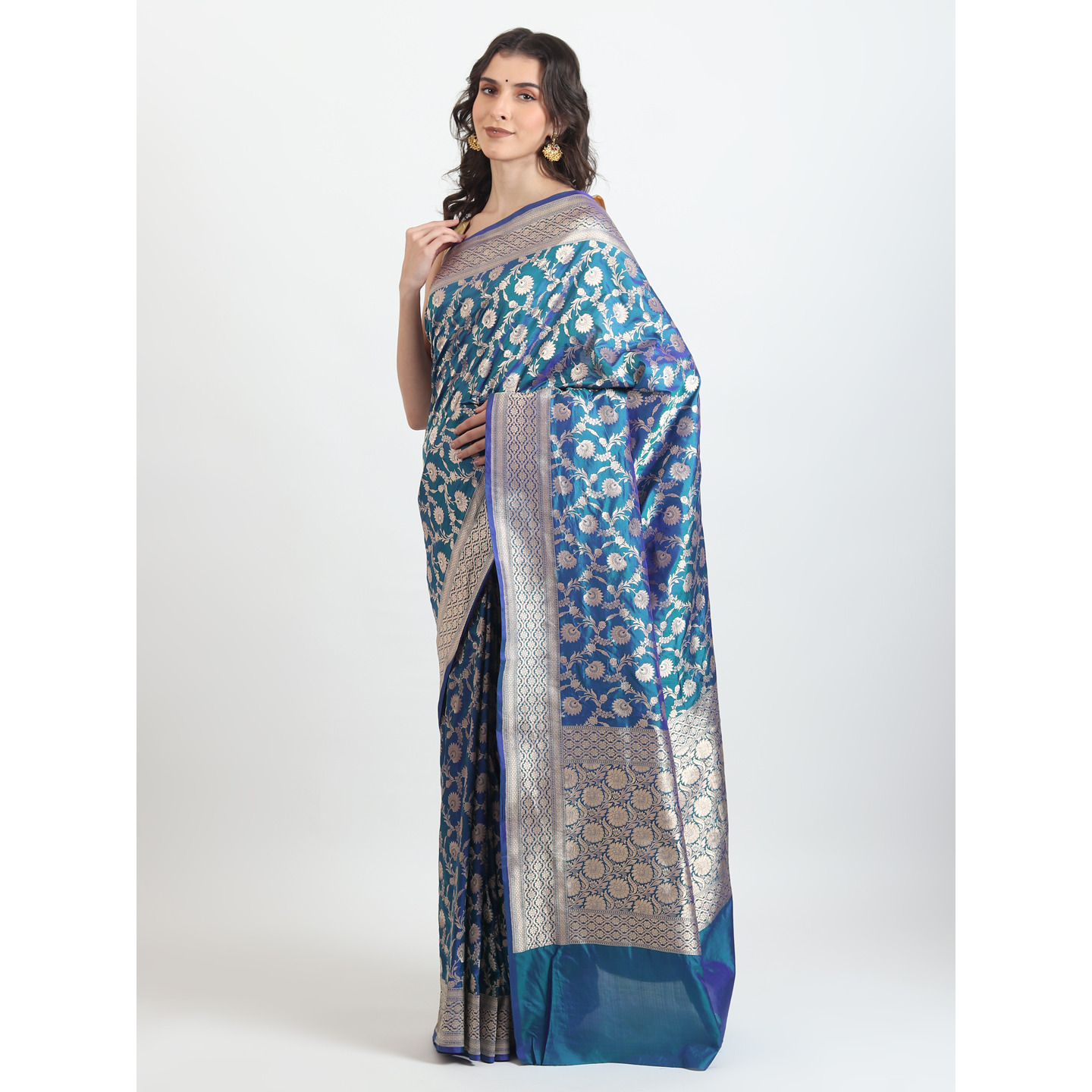 The Weavers Shop By Raavi Pure Banarsi Silk Saree With Unstitched Blouse