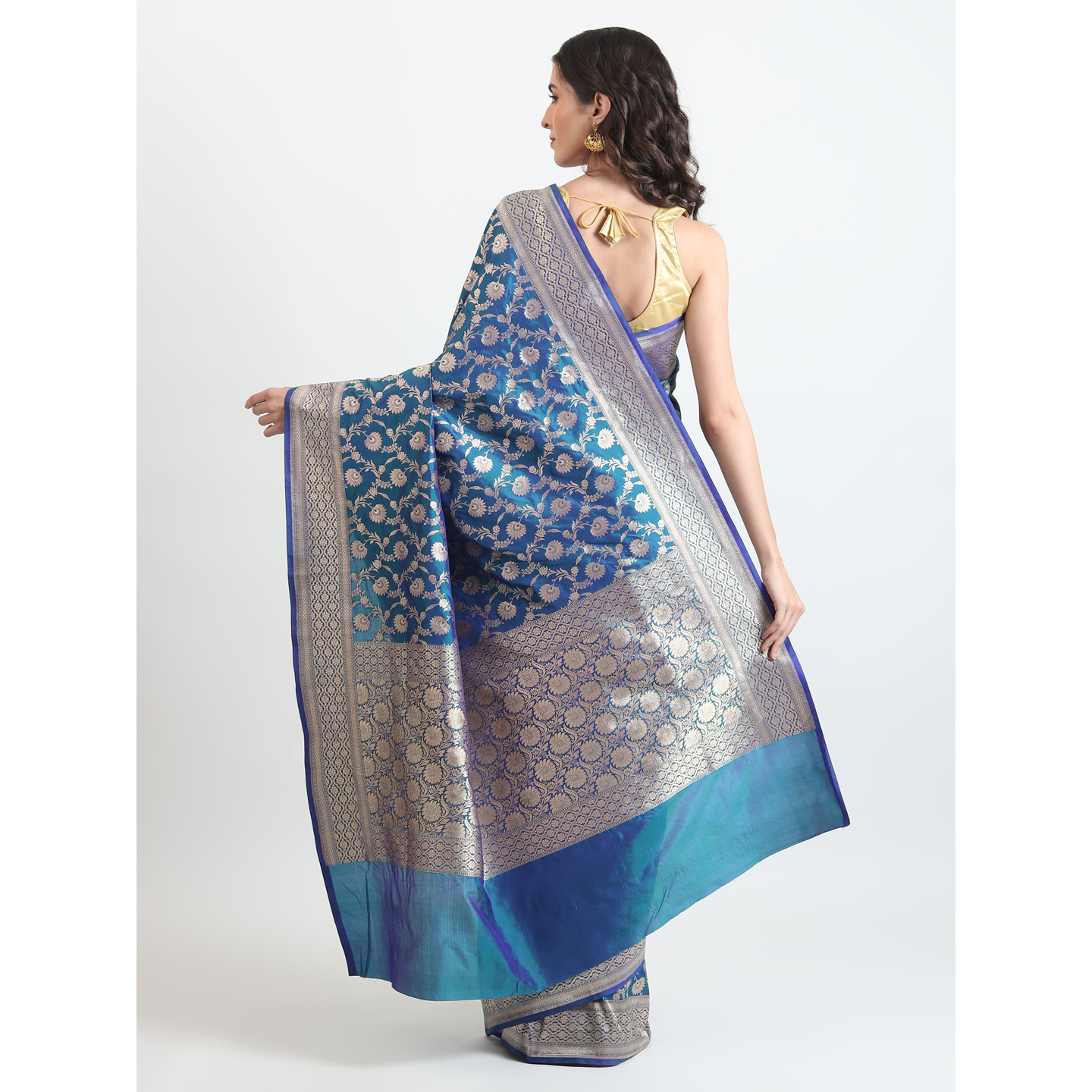 The Weavers Shop By Raavi Pure Banarsi Silk Saree With Unstitched Blouse