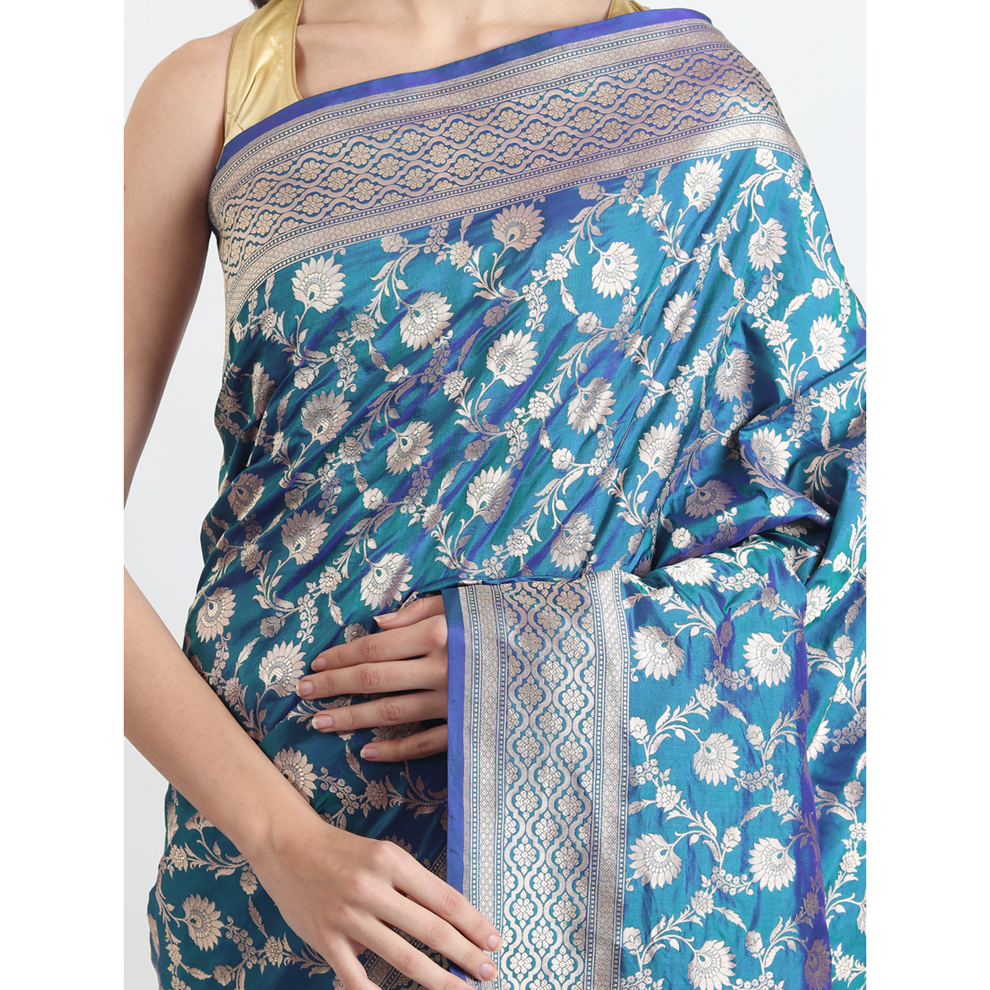 The Weavers Shop By Raavi Pure Banarsi Silk Saree With Unstitched Blouse