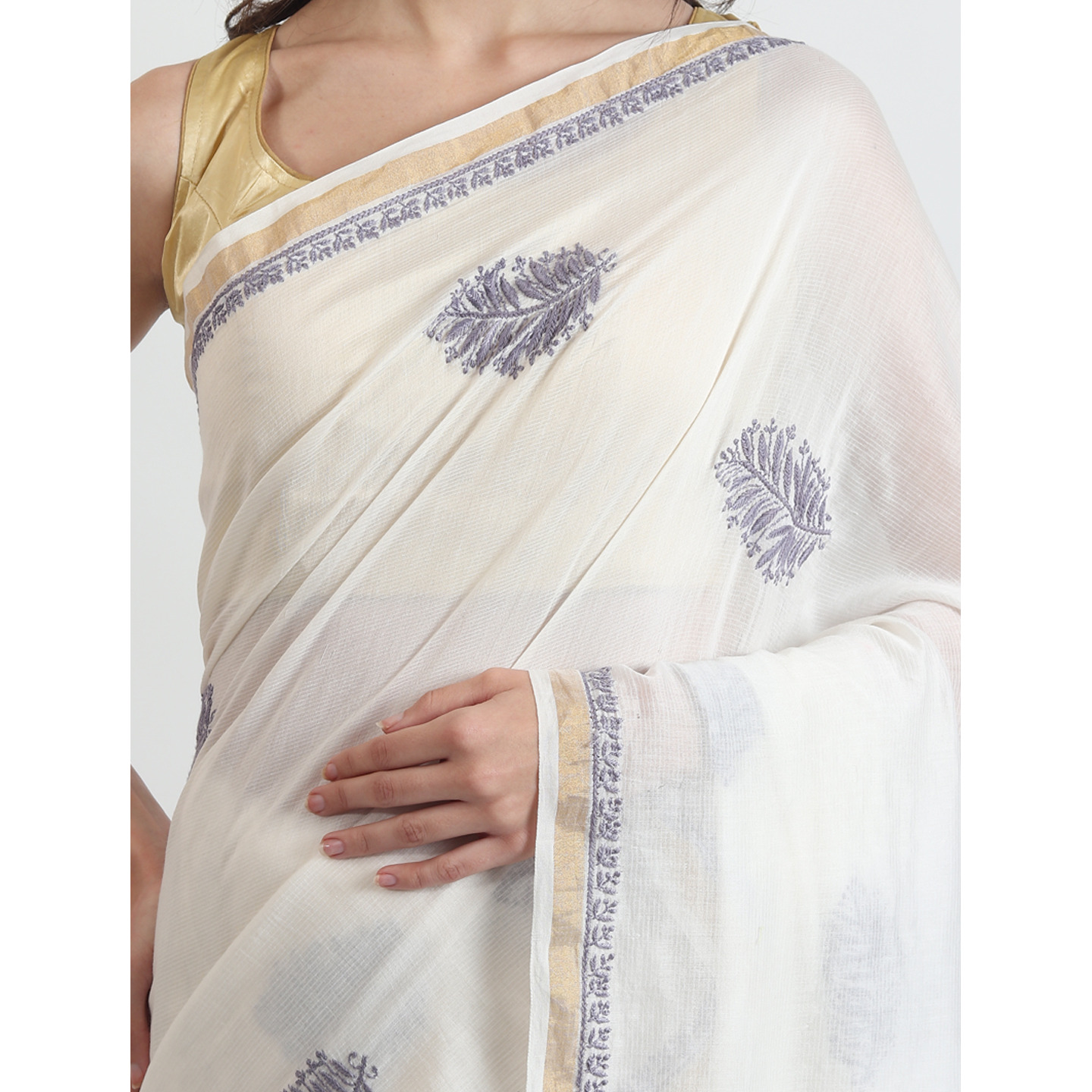 The Weavers Shop By Raavi Chanderi Mul Cotton Indian Wear Handcrafted Embroidery Saree
