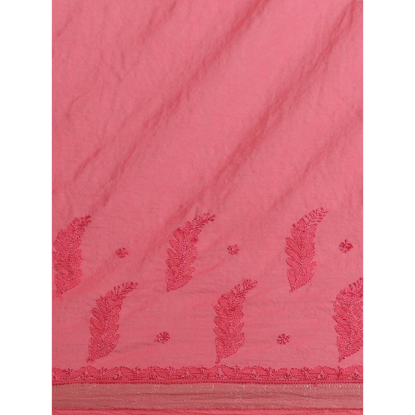 The Weavers Shop By Raavi Chanderi Cotton Chikankari Hand Embroidery Work Saree