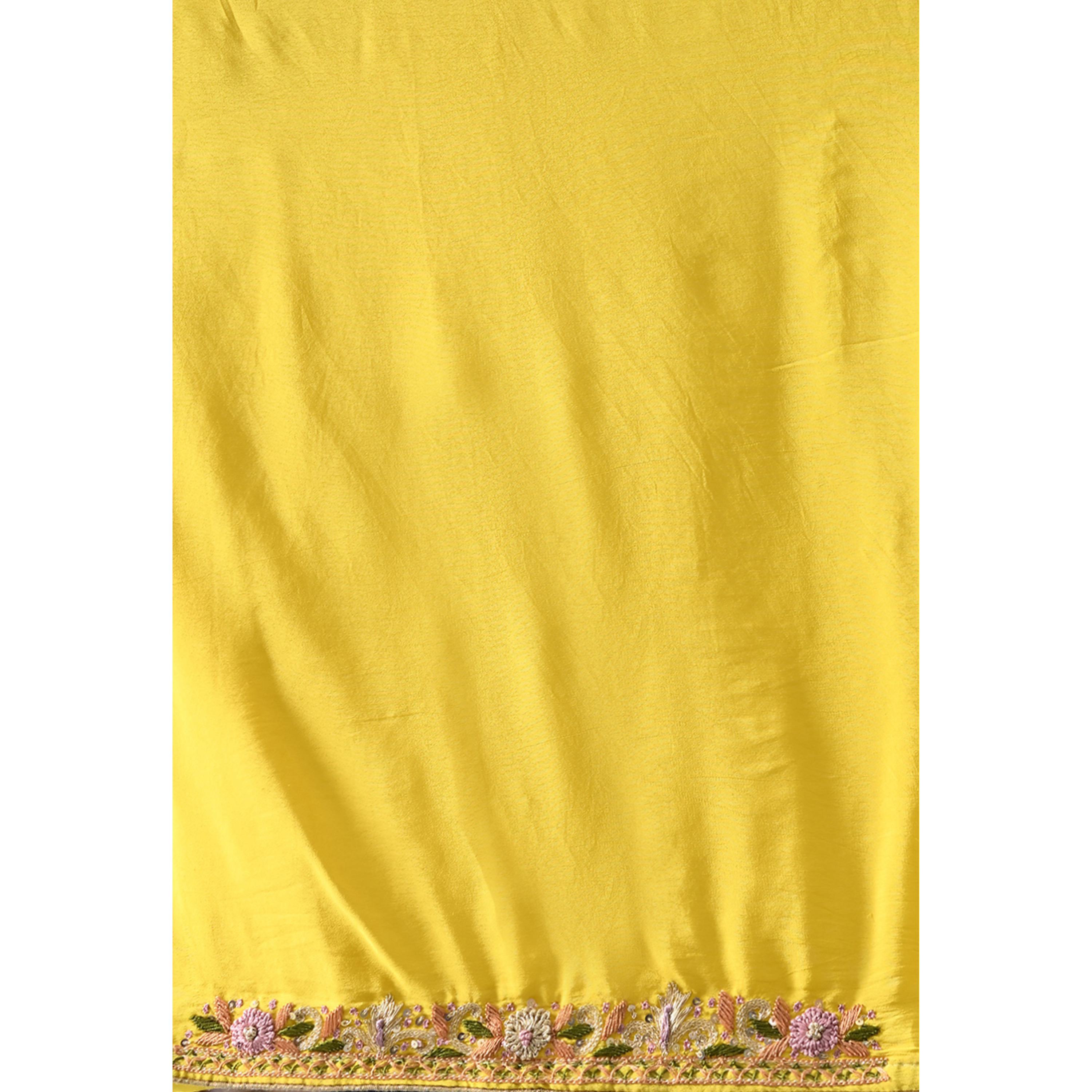 The Weavers Shop By Raavi Italian Crepe Saree Yellow