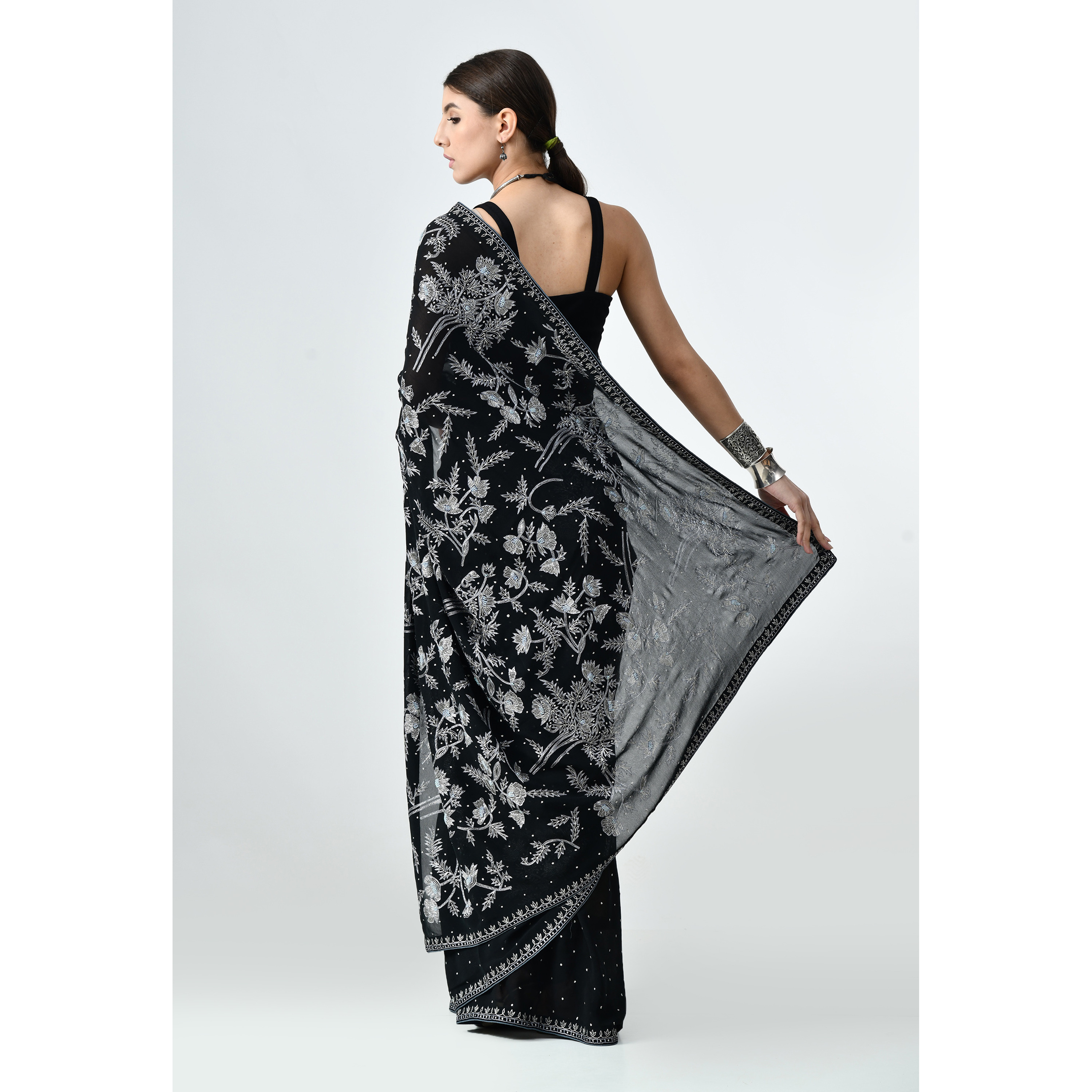 Georgette with Kasab Jaal Tilla Work Saree